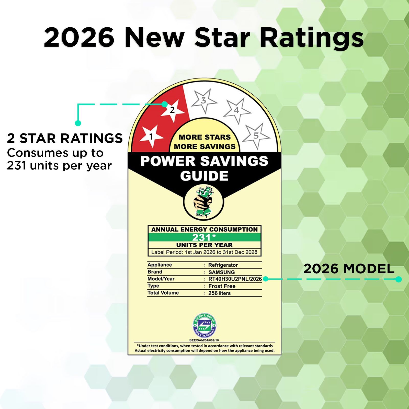 Samsung H30 256 Litres 2 Star Frost Free Double Door Convertible Refrigertaor with All Around Cooling (RT40H30U2PNL, Elegant Inox) (2026 Model)_2