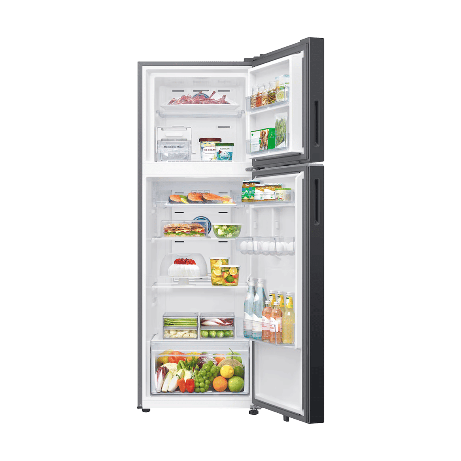 Samsung RT38 396 Litres 2 Star Frost Free Double Door Smart Wifi Enabled Convertible Refrigerator With Active Fresh Filter+ (RT38HG5A42BXHL, Luxe Black)_6