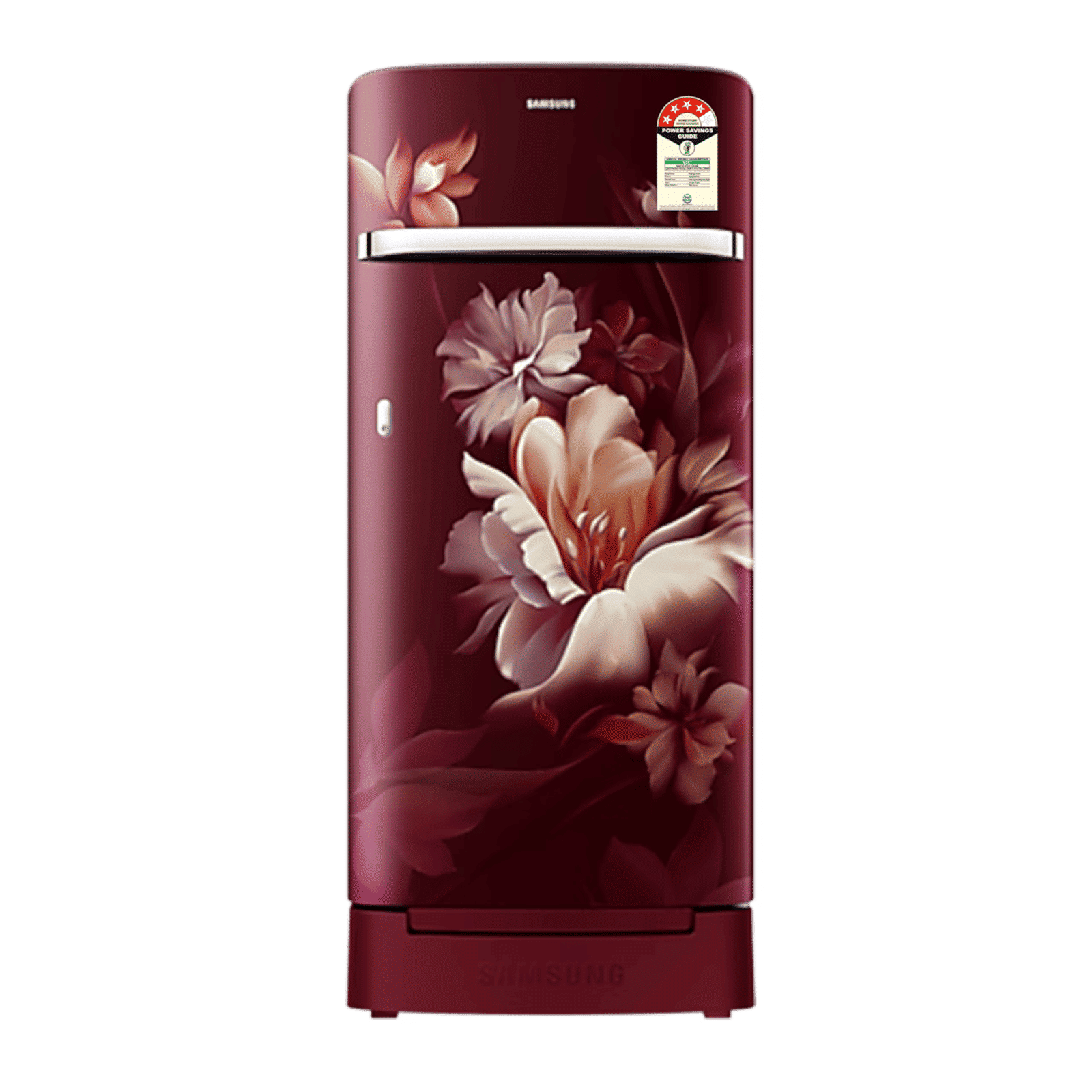 Samsung RR21 189 Litres 4 Star Direct Cool Single Door Refrigerator with Anti Bacterial Gasket (RR21H2H24RZ/HL, Midnight Blossom Red) Samsung RR21 189 Litres 4 Star Direct Cool Single Door Refrigerator with Anti Bacterial Gasket (RR21H2H24RZ/HL, Midnight Blossom Red)_1