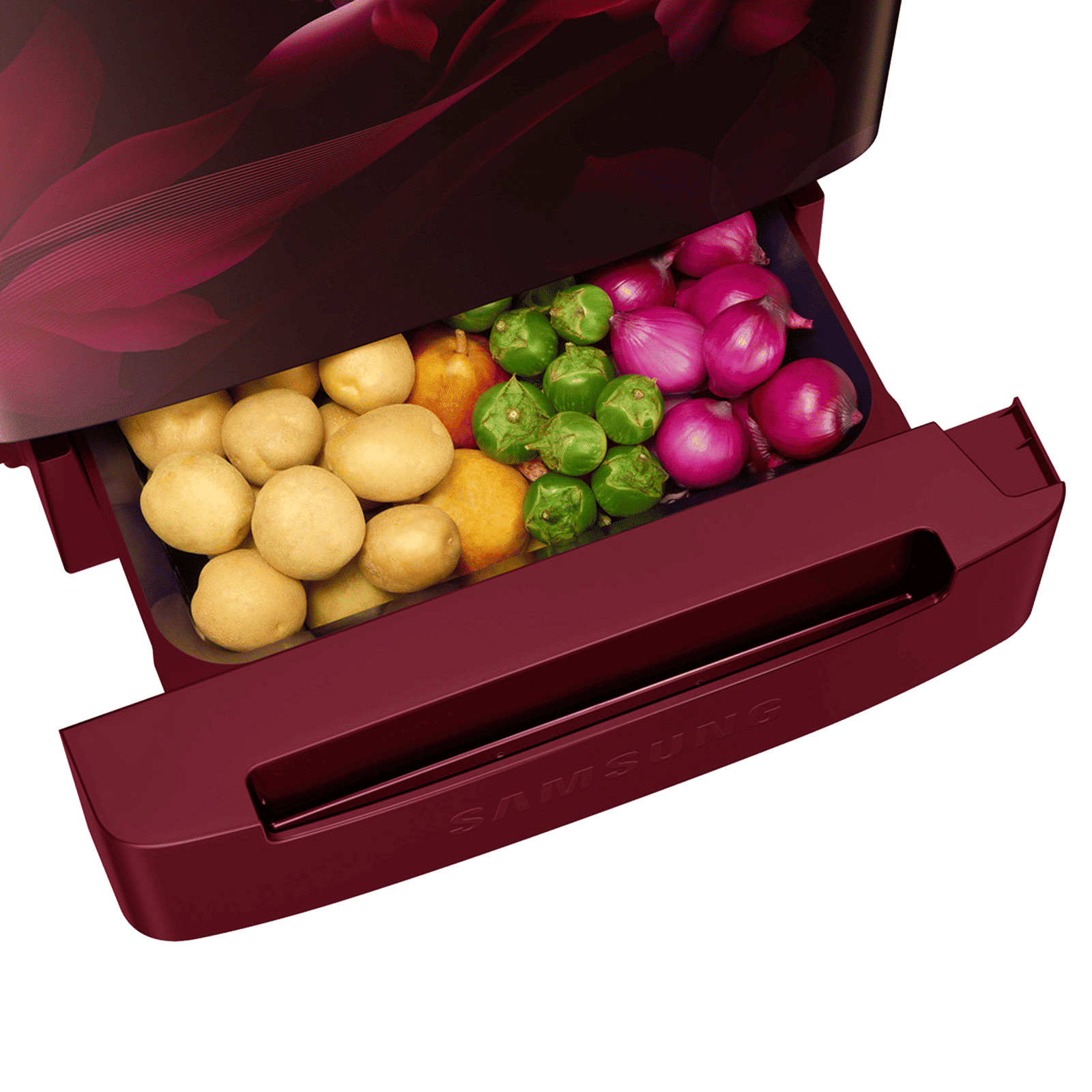 Samsung RR21 189 Litres 4 Star Direct Cool Single Door Refrigerator with Anti Bacterial Gasket (RR21H2H24RZ/HL, Midnight Blossom Red) Samsung RR21 189 Litres 4 Star Direct Cool Single Door Refrigerator with Anti Bacterial Gasket (RR21H2H24RZ/HL, Midnight Blossom Red)_9