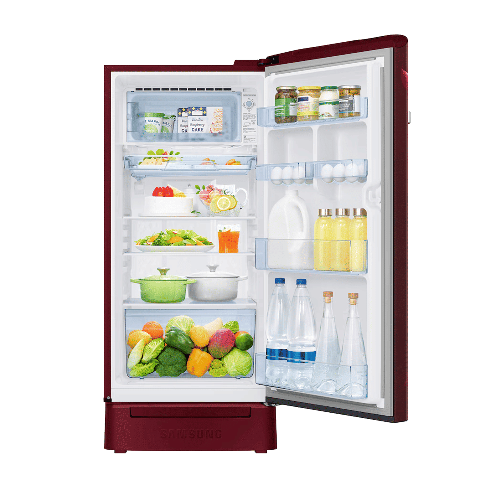 Samsung RR21 189 Litres 4 Star Direct Cool Single Door Refrigerator with Anti Bacterial Gasket (RR21H2H24RZ/HL, Midnight Blossom Red) Samsung RR21 189 Litres 4 Star Direct Cool Single Door Refrigerator with Anti Bacterial Gasket (RR21H2H24RZ/HL, Midnight Blossom Red)_7