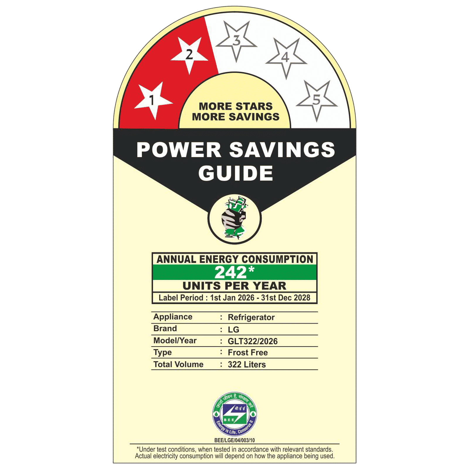 LG 322 Litres 2 Star Frost Free Double Door Convertible Refrigerator with Multi Air Flow (GLT3226SNPZ, Shiny Steel)_2