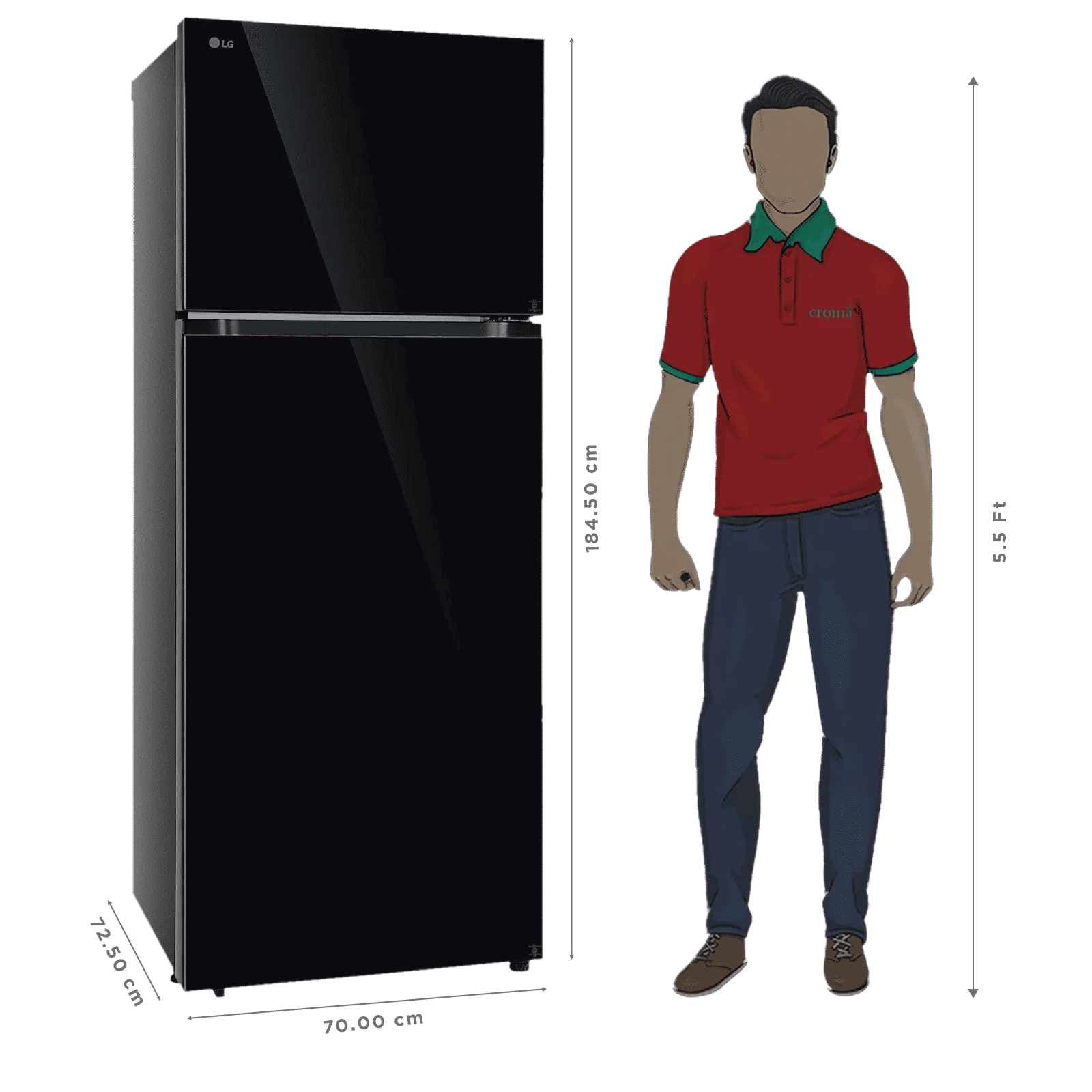 LG 466 Litres 2 Star Frost Free Double Door Smart Wifi Enabled Convertible Refrigerator with Fresh 0 Zone (GLT4626TEBM, Black Mirror) (2026 Model)_3