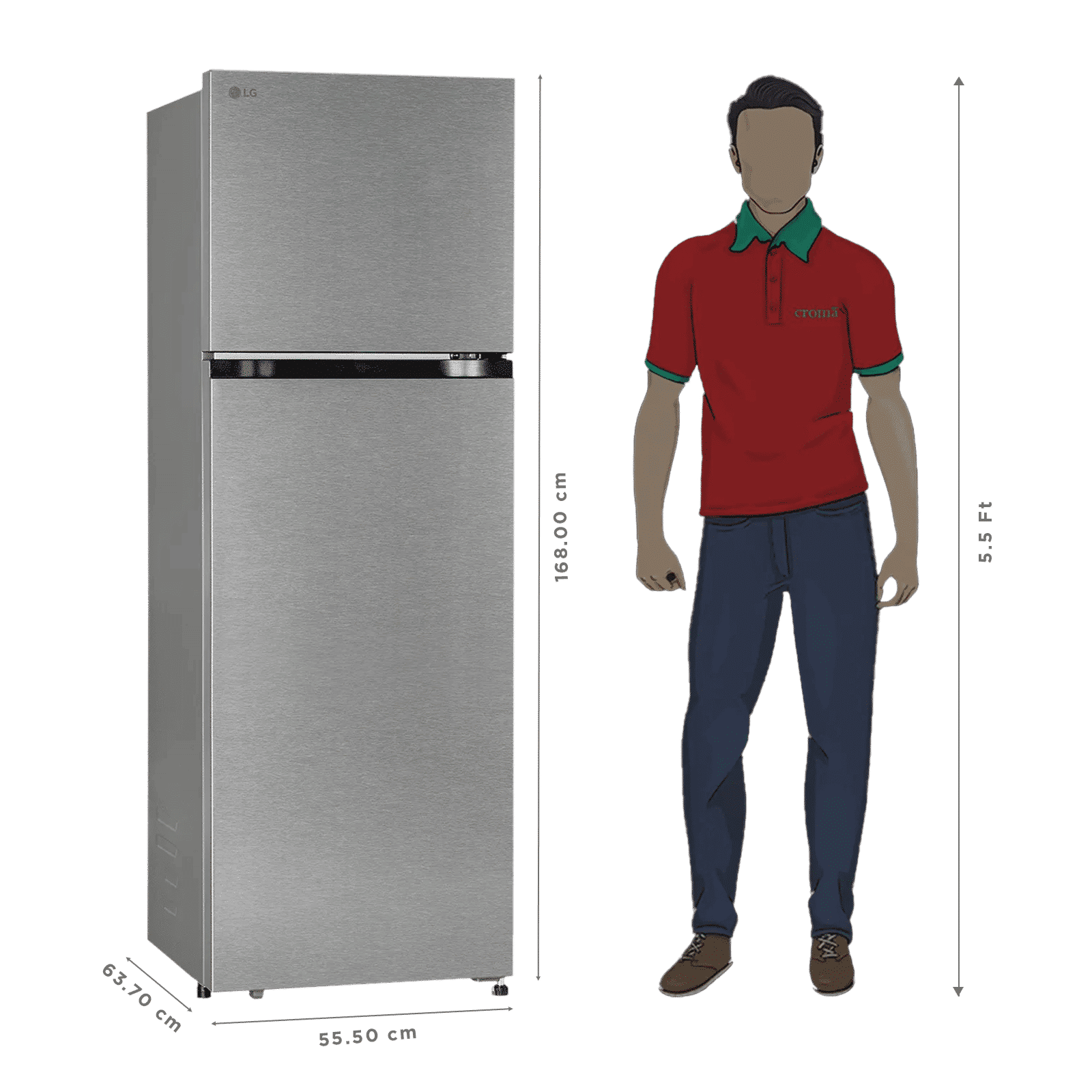 LG 276 Litres 1 Star Frost Free Double Door Refrigerator with Multi Air Flow (GLT2816WXDS, Dazzle Steel) (2026 Model) (2026 Model)_3