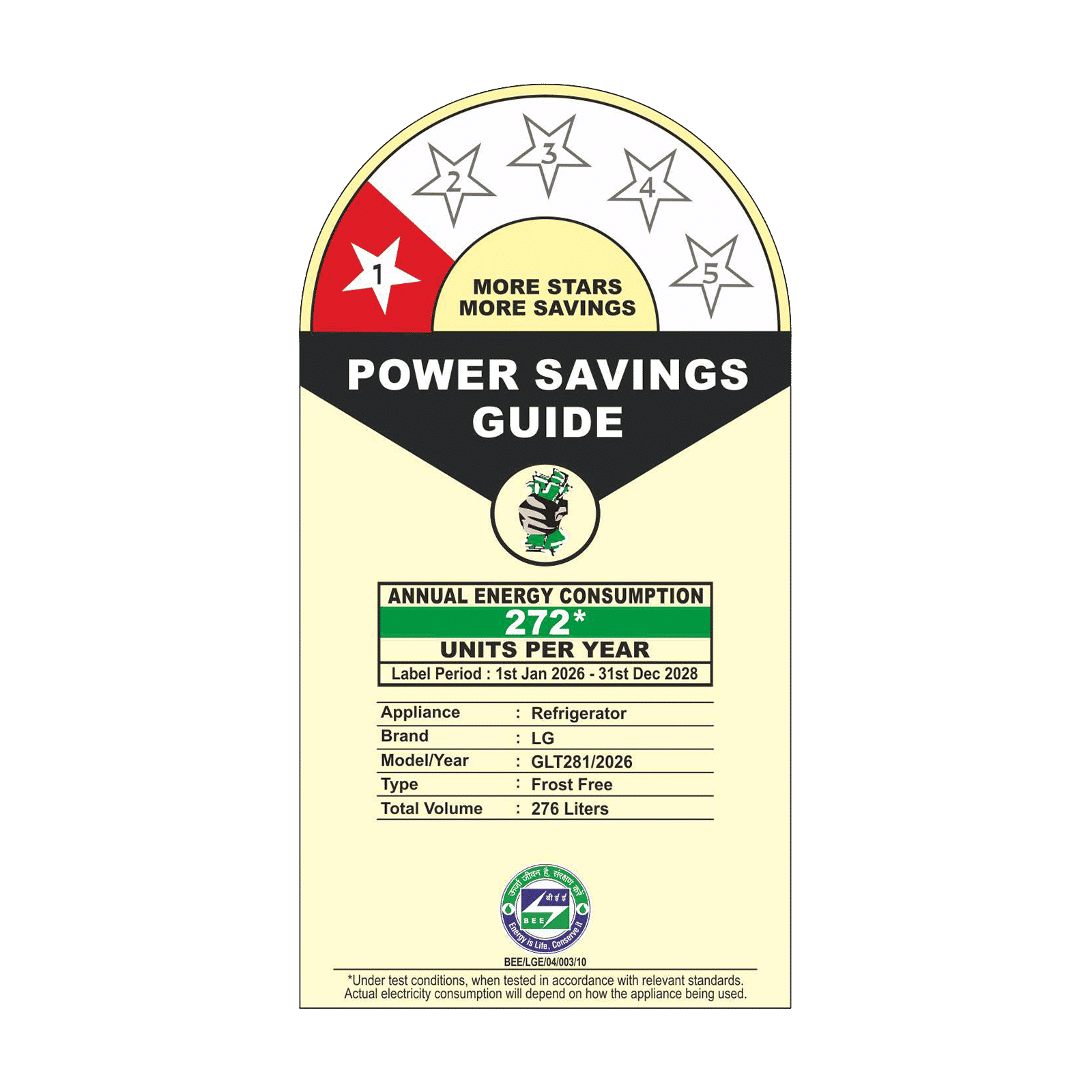 LG 276 Litres 1 Star Frost Free Double Door Refrigerator with Multi Air Flow (GLT2816WXDS, Dazzle Steel)_2