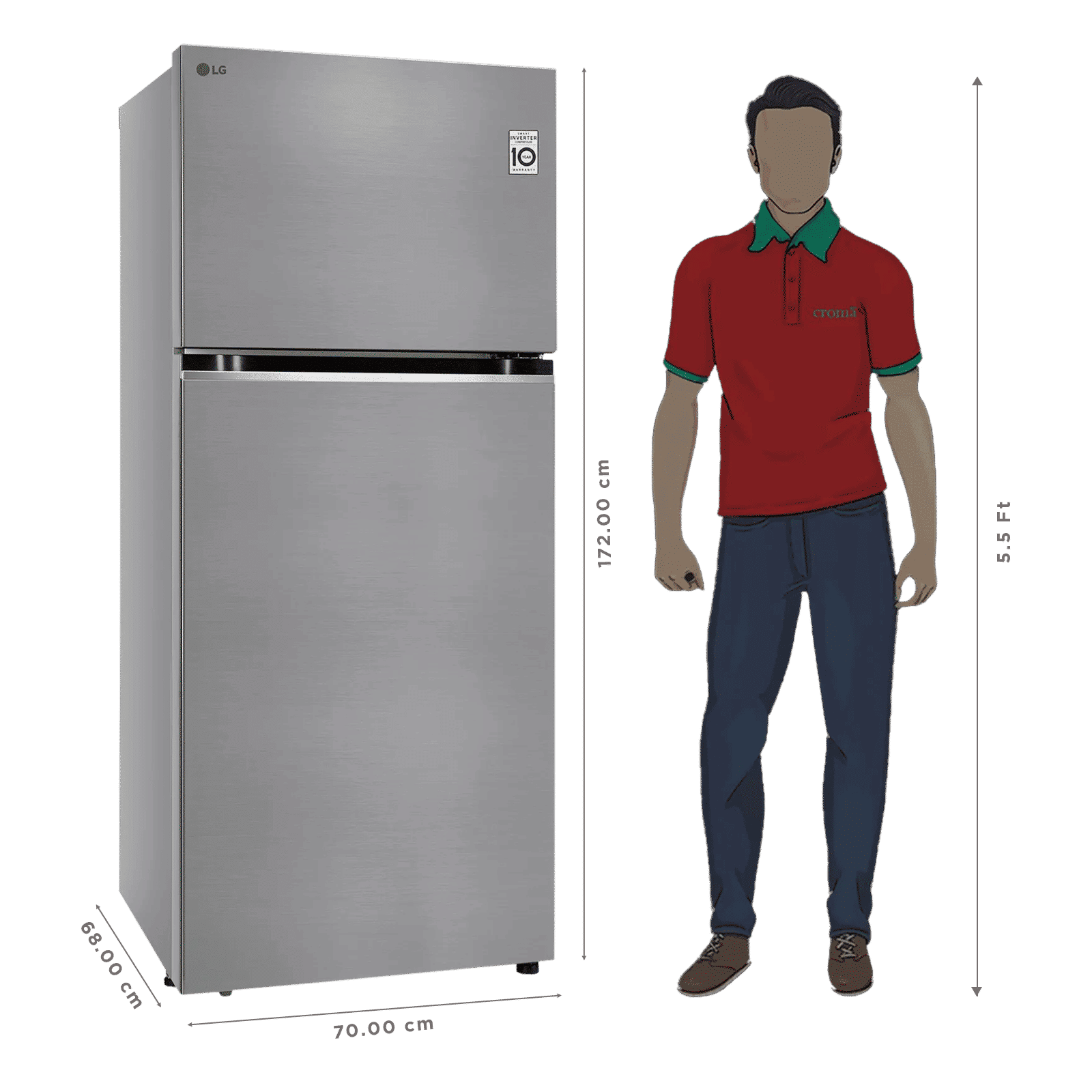 LG 380 Litres 2 Star Frost Free Double Door Smart Wifi Enabled Convertible Refrigerator with Multi Air Flow (GLT3826SNPZ, Shiny Steel) (2026 Model)_3