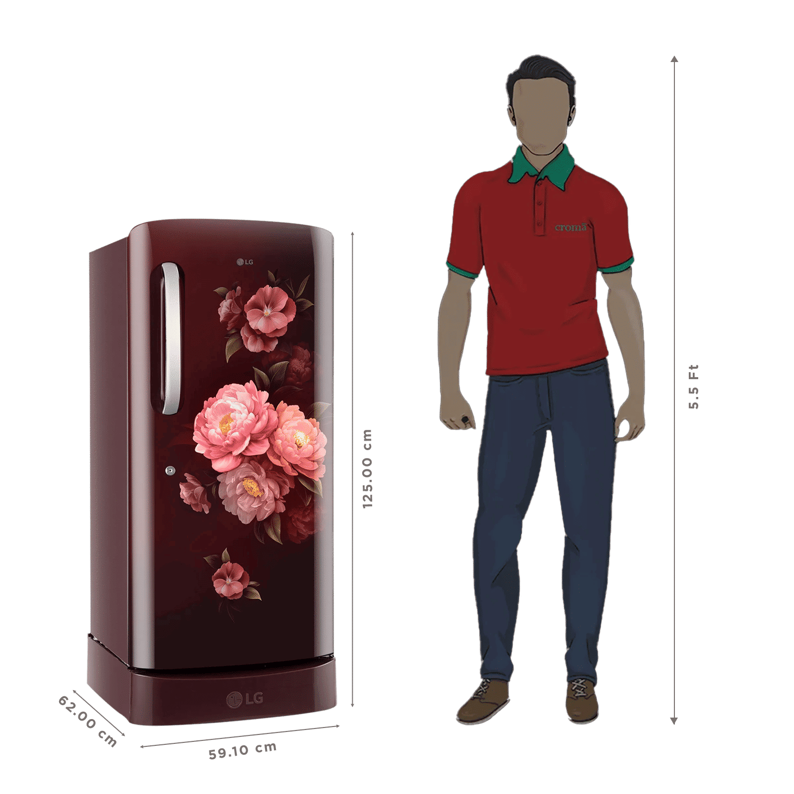 LG 210 Litres 5 Star Direct Cool Single Door Refrigerator with Anti Bacterial Gasket (GLD2256ZAWS, Wine Spring) (2026 Model)_3