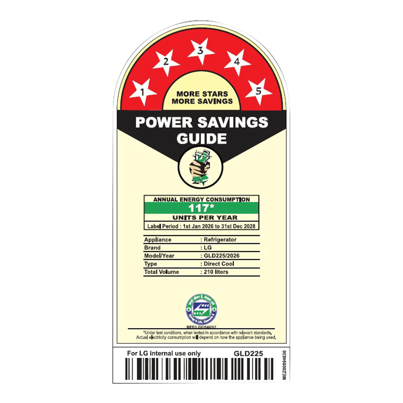 LG 210 Litres 5 Star Direct Cool Single Door Refrigerator with Anti Bacterial Gasket (GLD2256ZAWS, Wine Spring)_2