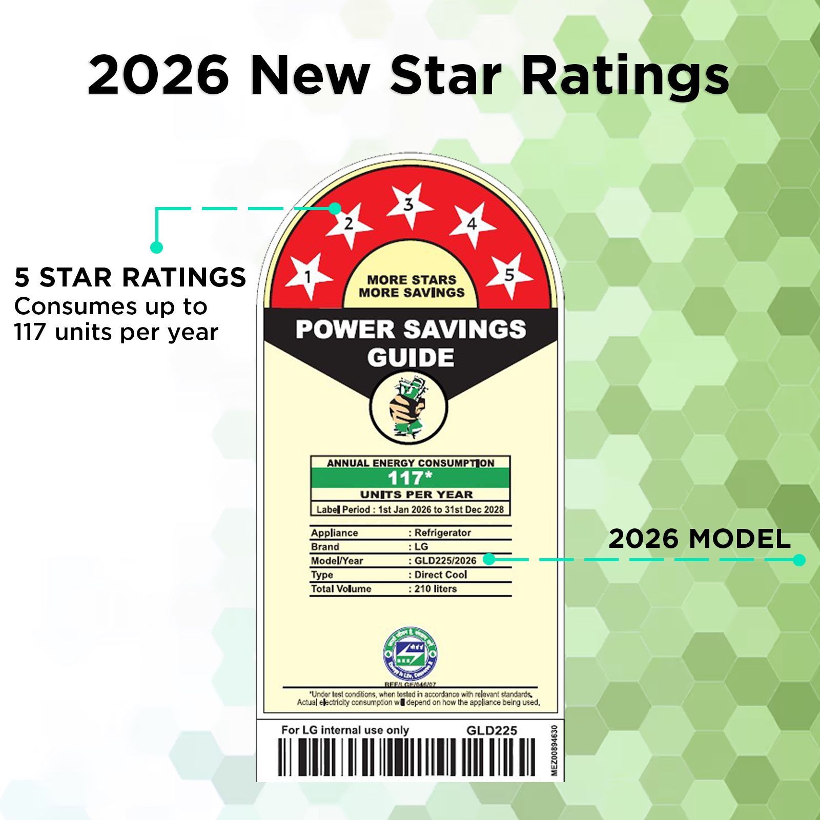 LG 210 Litres 5 Star Direct Cool Single Door Refrigerator with Anti Bacterial Gasket (GLD2256ZARS, Royal Spring) (2026 Model) LG 210 Litres 5 Star Direct Cool Single Door Refrigerator with Anti Bacterial Gasket (GLD2256ZARS, Royal Spring) (2026 Model)_4