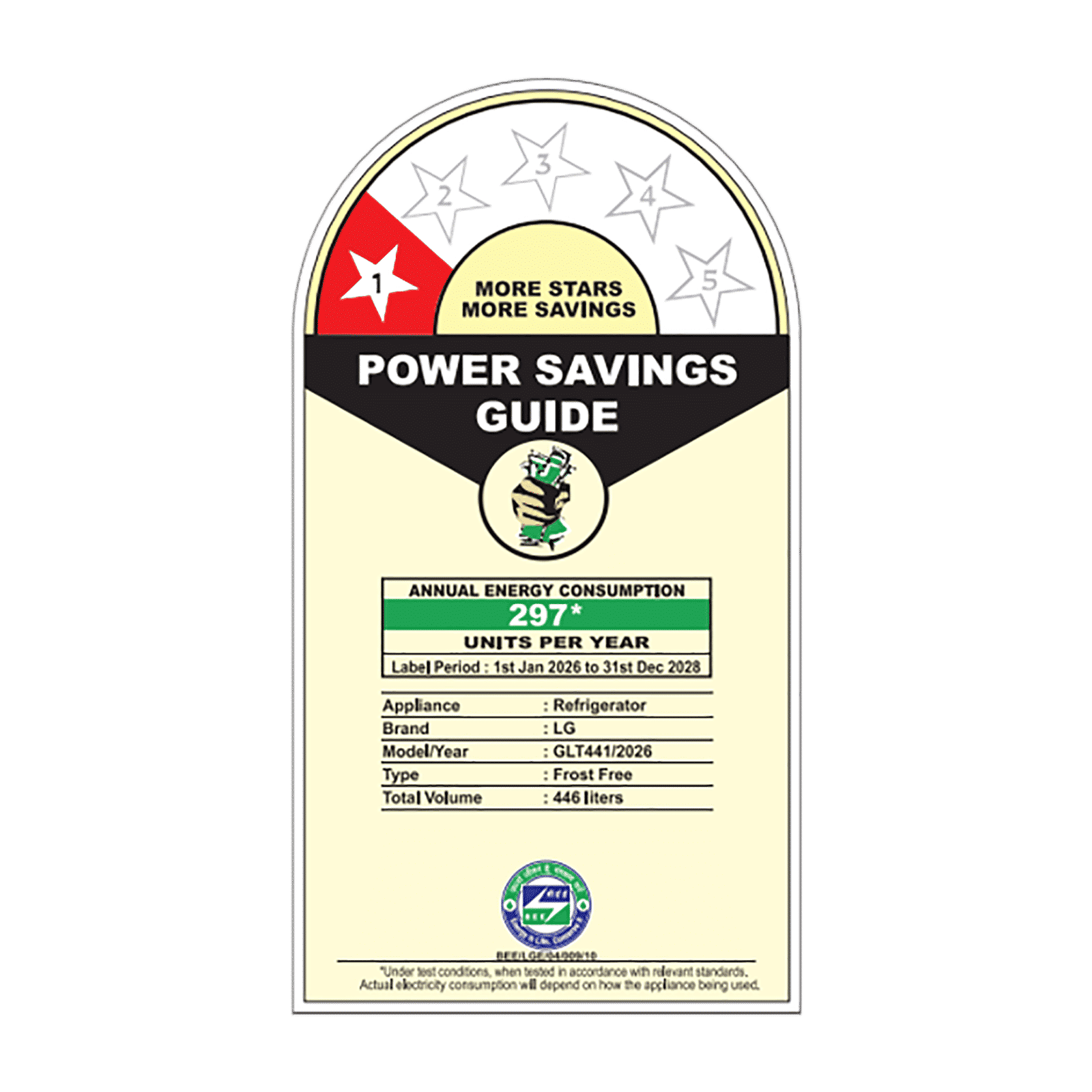 LG 446 Litres 1 Star Frost Free Double Door Convertible Refrigerator with Multi Air Flow (GLT4416CCES, Ebony Sheen)_2