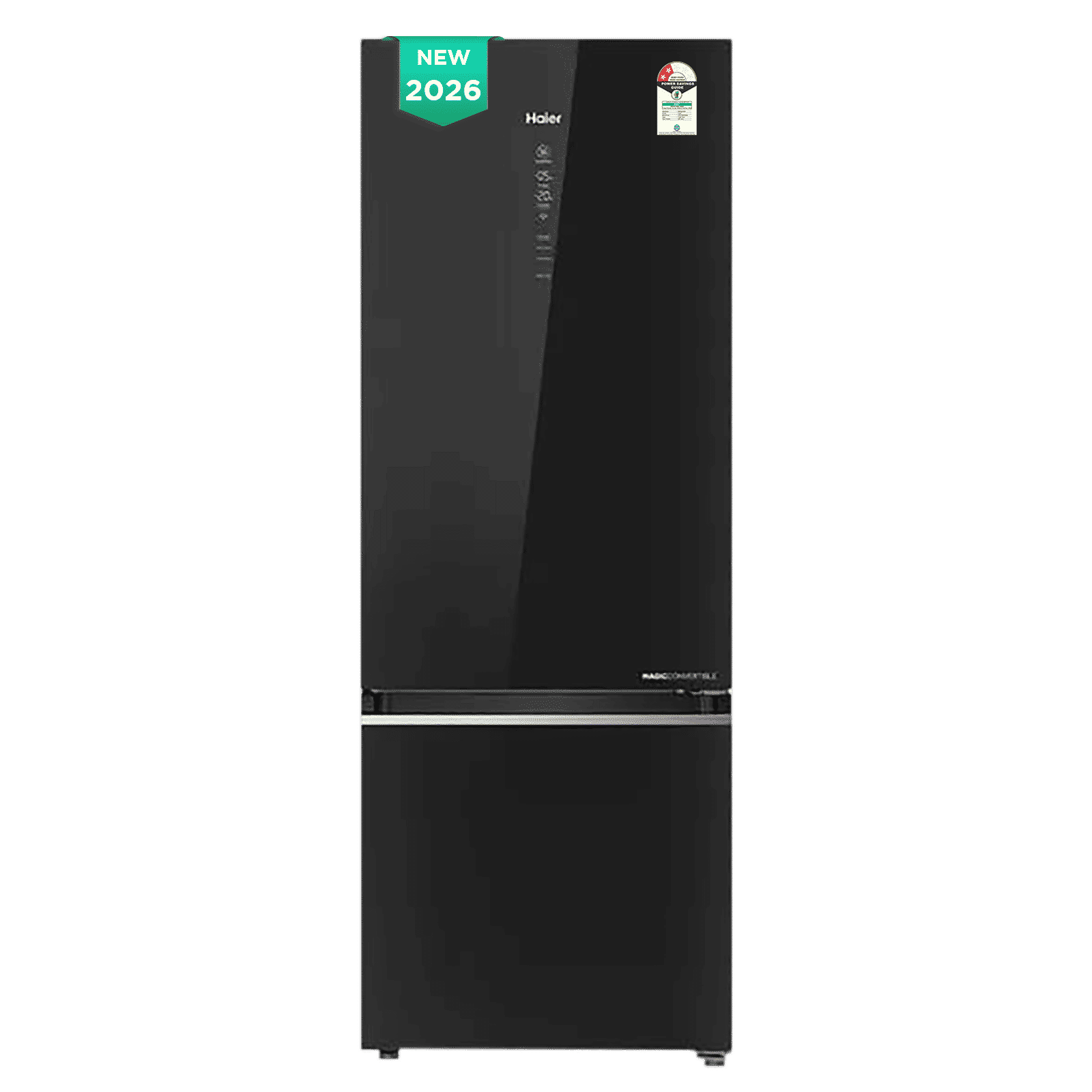 Haier 355 Litres 2 Star Frost Free Double Door Bottom Mount Convertible Refrigerator with Triple Inverter Technology (HRB-4052PKGA-P, Black Glass) (2026 Model) (2026 Model)_1