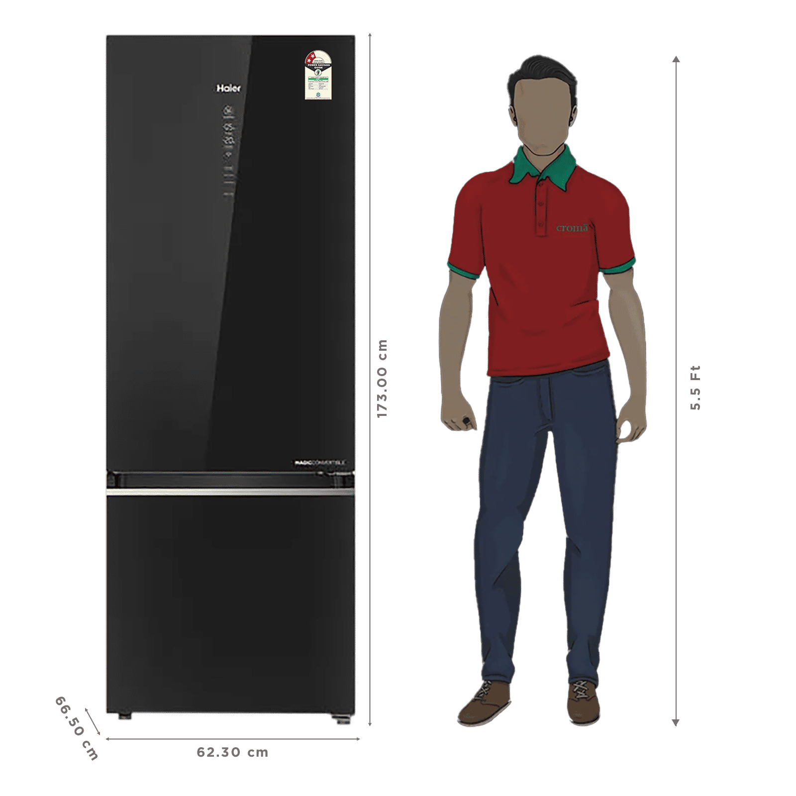 Haier 355 Litres 2 Star Frost Free Double Door Bottom Mount Convertible Refrigerator with Triple Inverter Technology (HRB-4052PKGA-P, Black Glass) (2026 Model) (2026 Model) Haier 355 Litres 2 Star Frost Free Double Door Bottom Mount Convertible Refrigerator with Triple Inverter Technology (HRB-4052PKGA-P, Black Glass) (2026 Model) (2026 Model)_3