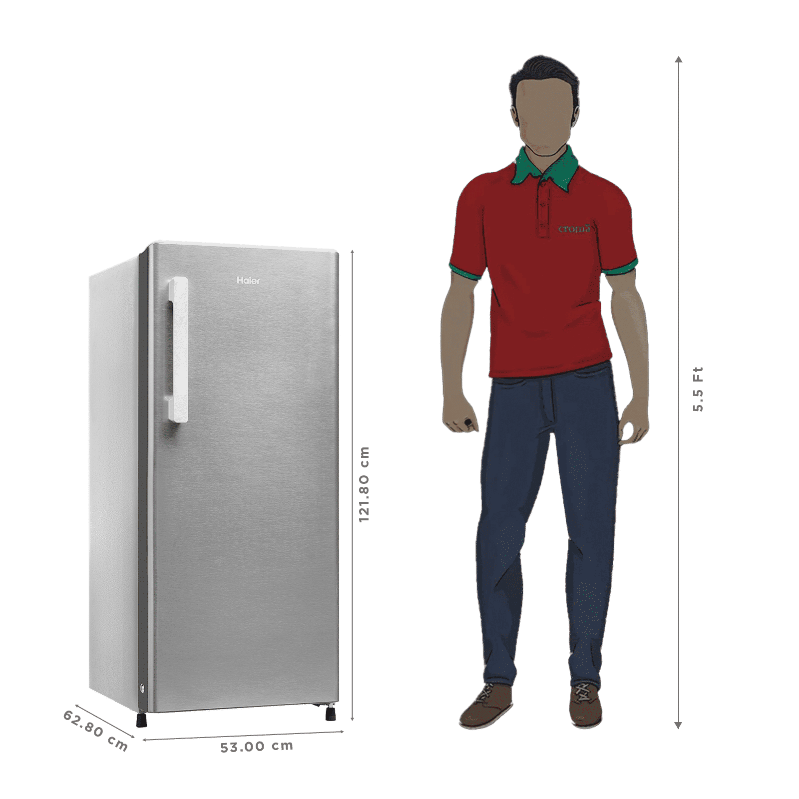 Haier 190 Litres 3 Star Direct Cool Single Door Refrigerator with Stabilizer Free Operation (HRD-2113BBSA-N, Brushline Silver) (2026 Model) (2026 Model)_3
