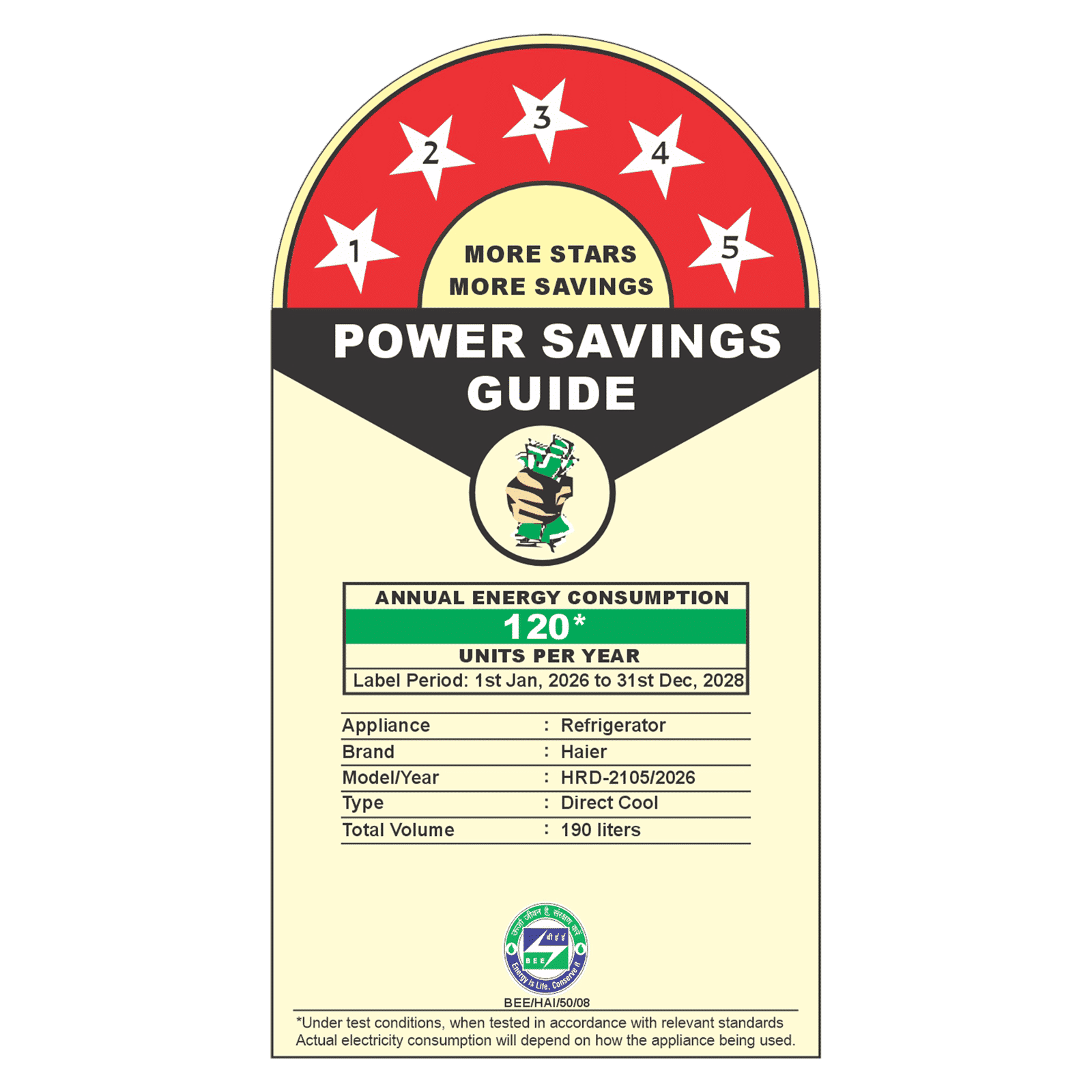 Haier 190 Litres 5 Star Direct Cool Single Door Refrigerator with Stabilizer Free Operation (HRD-2105BNSA-P, Nickel Steel) (2026 Model) (2026 Model)_2