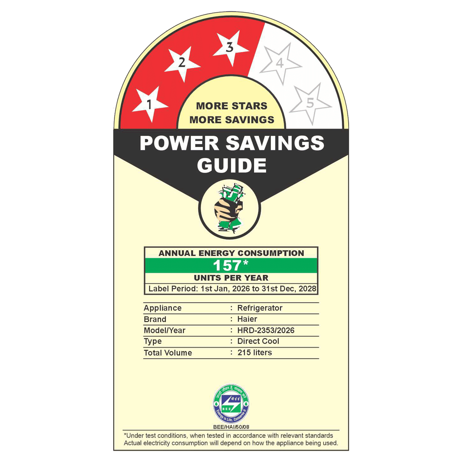 Haier 215 Litres 3 Star Direct Cool Single Door Refrigerator with Stabilizer Free Operation (HRD-2353PRXA-P, Red Xsenia)_2