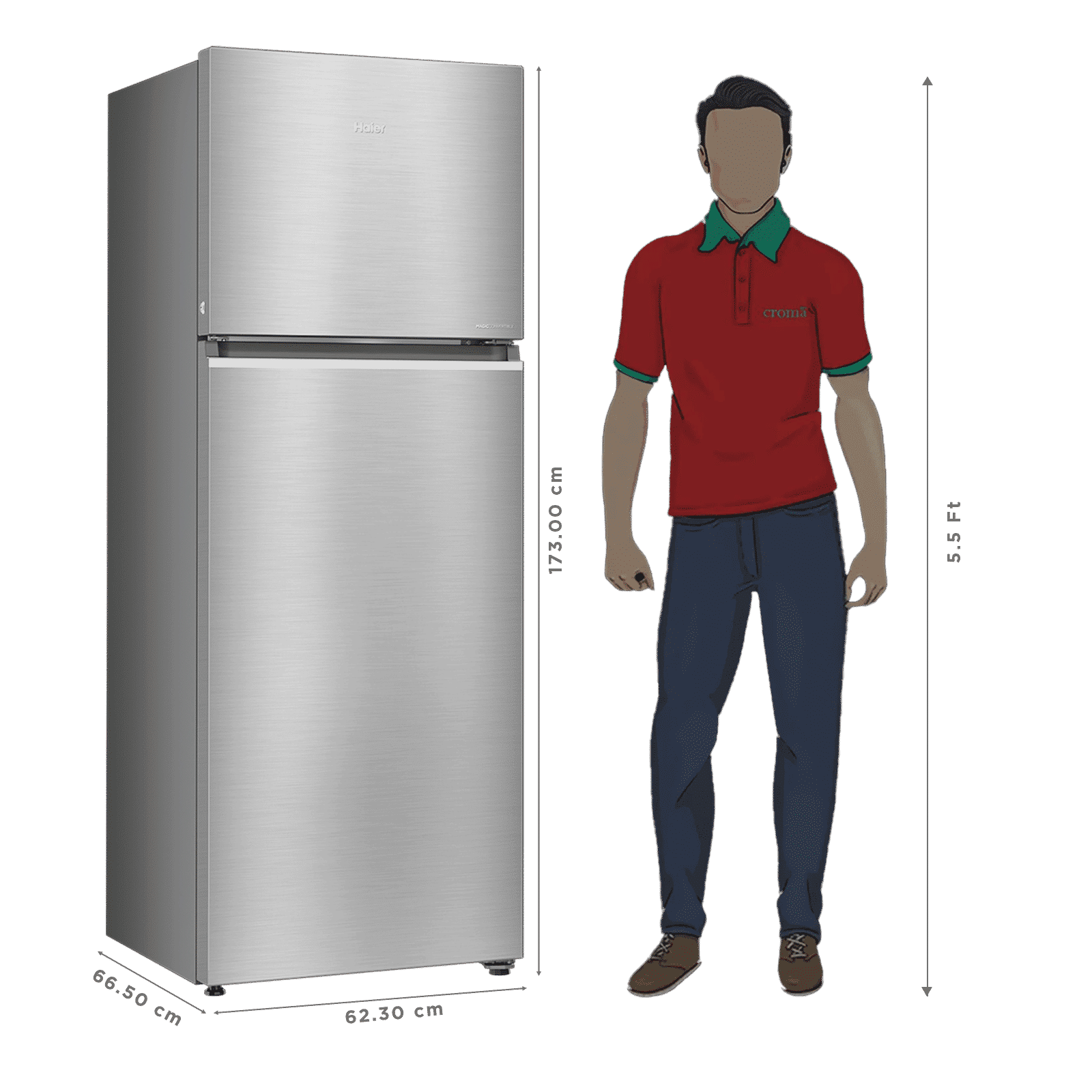 Haier 358 Litres 2 Star Frost Free Double Door Convertible Refrigerator with Triple Inverter Technology (HRF-4082BISA-P, Inox Steel) (2026 Model) (2026 Model)_3