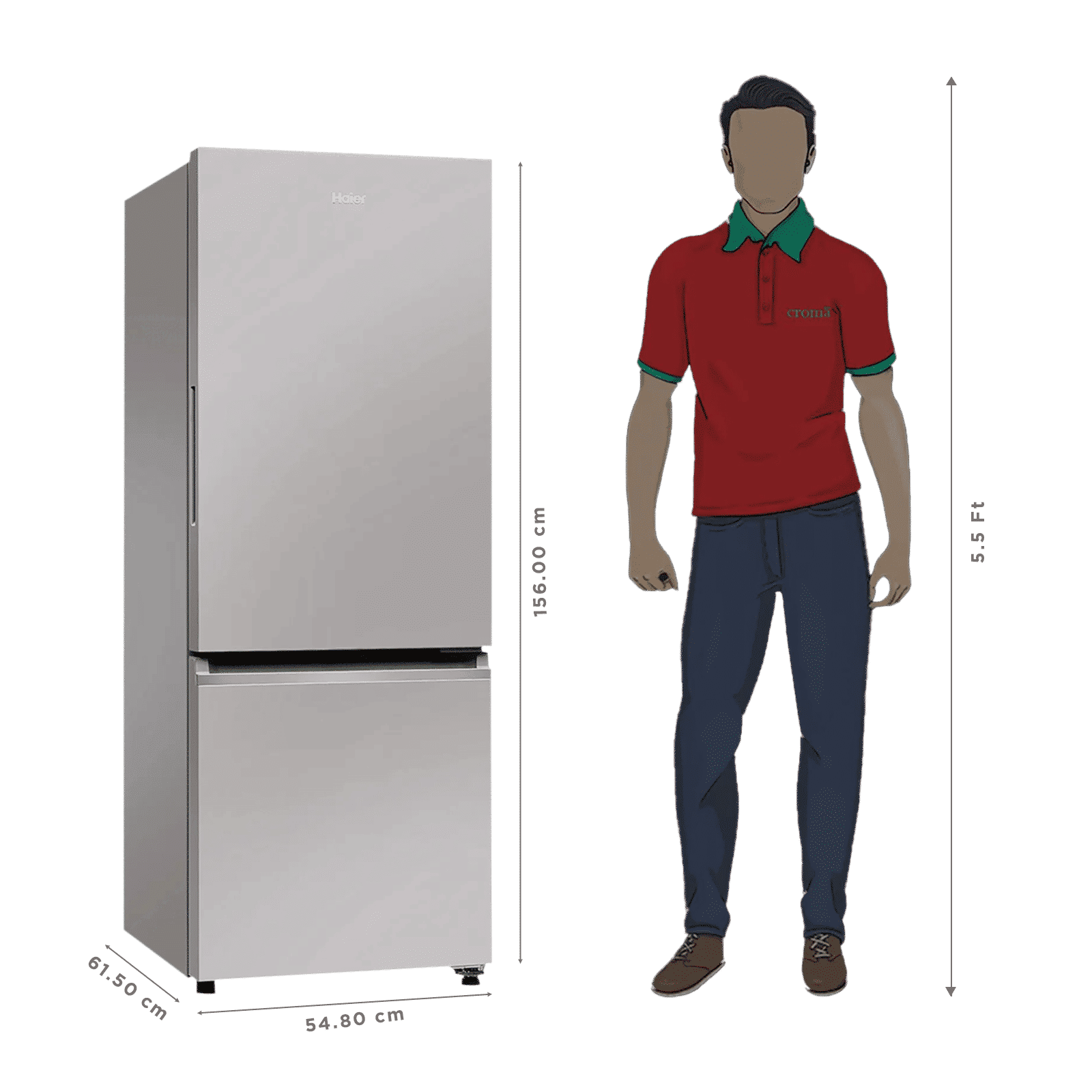 Haier 237 Litres 2 Star Frost Free Double Door Bottom Mount Convertible Refrigerator with Faster Ice Making in 49 Minutes (HRB-2872IETSA-P, Titanium Steel) (2026 Model)_3