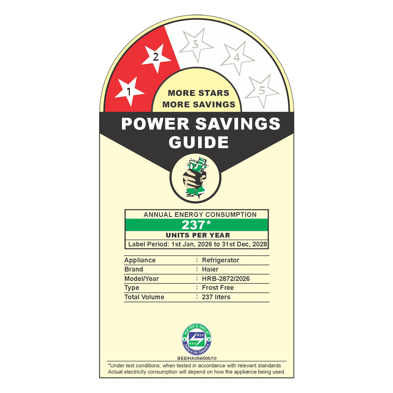 Haier 237 Litres 2 Star Frost Free Double Door Bottom Mount Convertible Refrigerator with Faster Ice Making in 49 Minutes (HRB-2872IETSA-P, Titanium Steel)_2