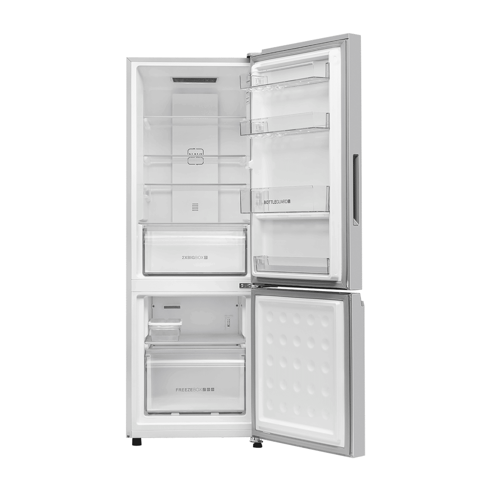 Haier 237 Litres 2 Star Frost Free Double Door Bottom Mount Convertible Refrigerator with Faster Ice Making in 49 Minutes (HRB-2872IETSA-P, Titanium Steel)_5