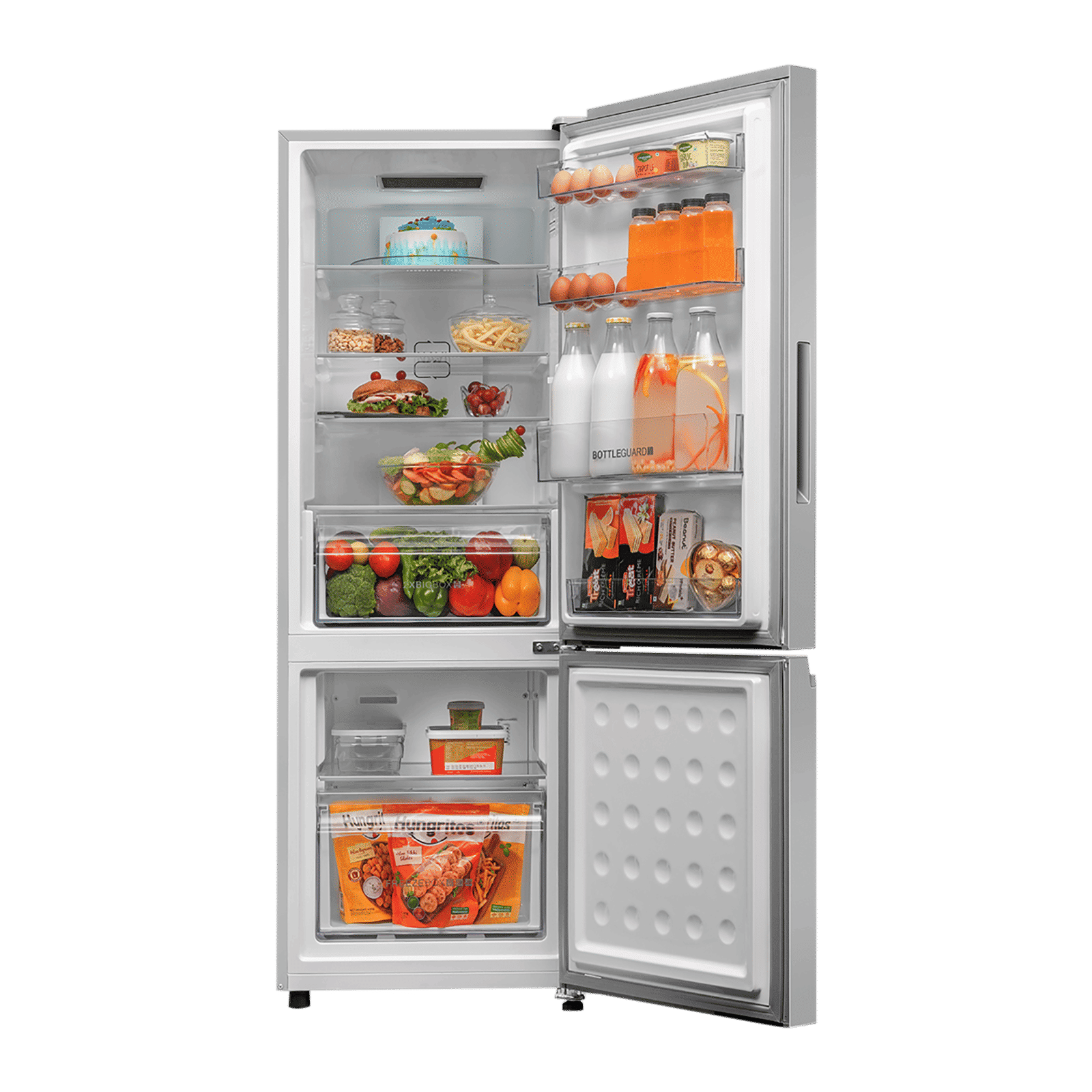 Haier 237 Litres 2 Star Frost Free Double Door Bottom Mount Convertible Refrigerator with Faster Ice Making in 49 Minutes (HRB-2872IETSA-P, Titanium Steel)_6