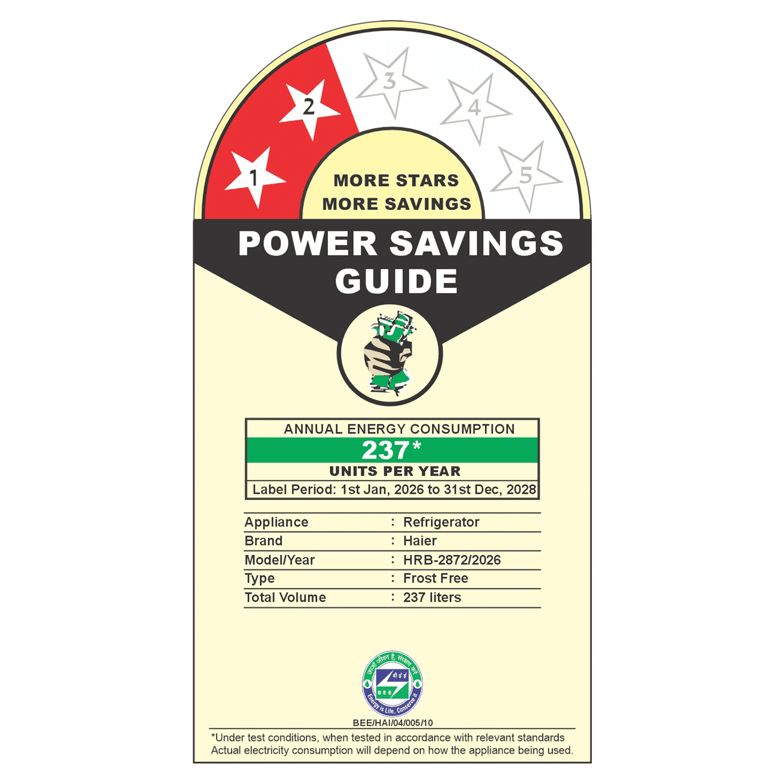 Haier 237 Litres 2 Star Frost Free Double Door Bottom Mount Convertible Refrigerator with Faster Ice Making in 49 Minutes (HRB-2872IEGBA-P, GE Black)_2