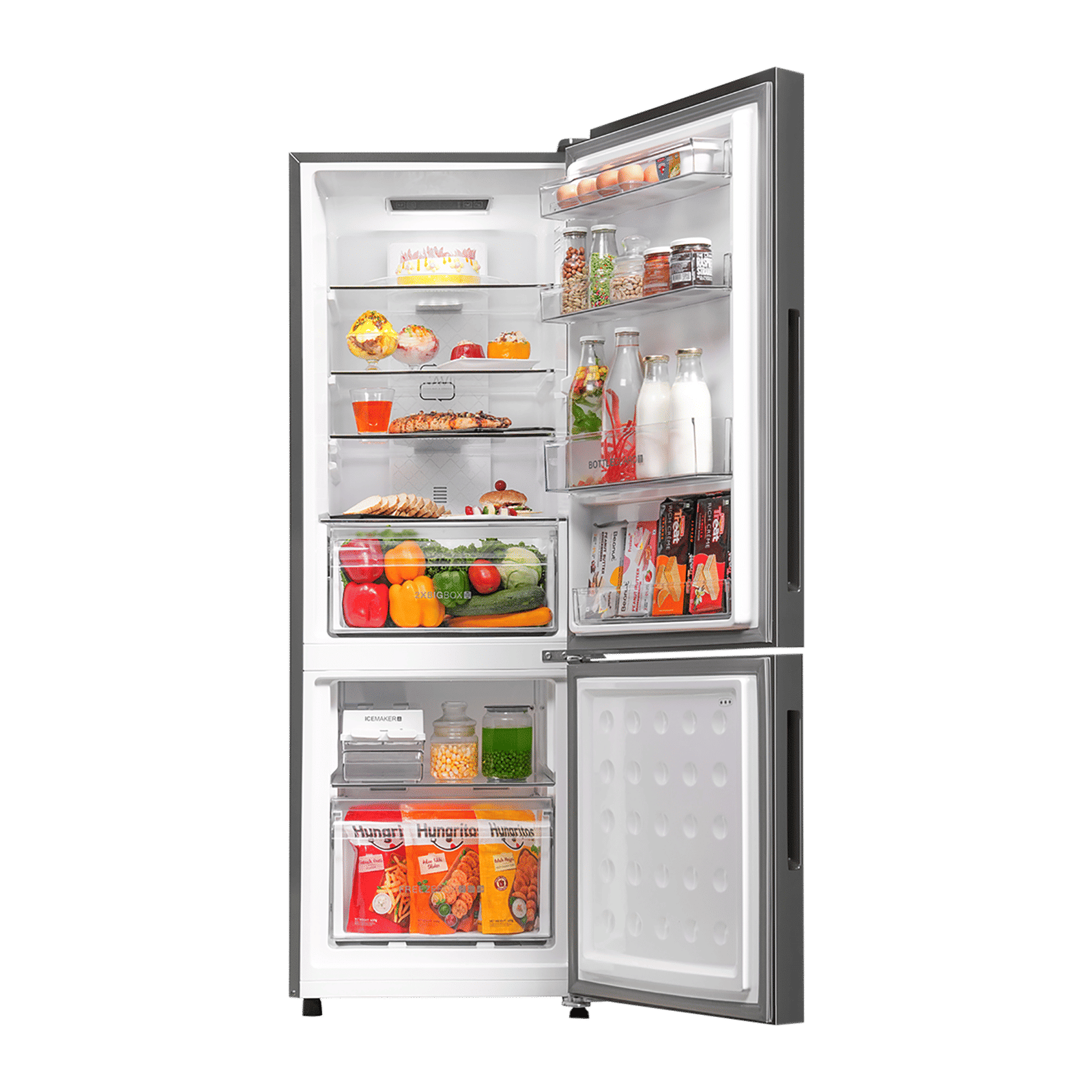 Haier 237 Litres 2 Star Frost Free Double Door Bottom Mount Convertible Refrigerator with Faster Ice Making in 49 Minutes (HRB-2872IEGBA-P, GE Black)_6