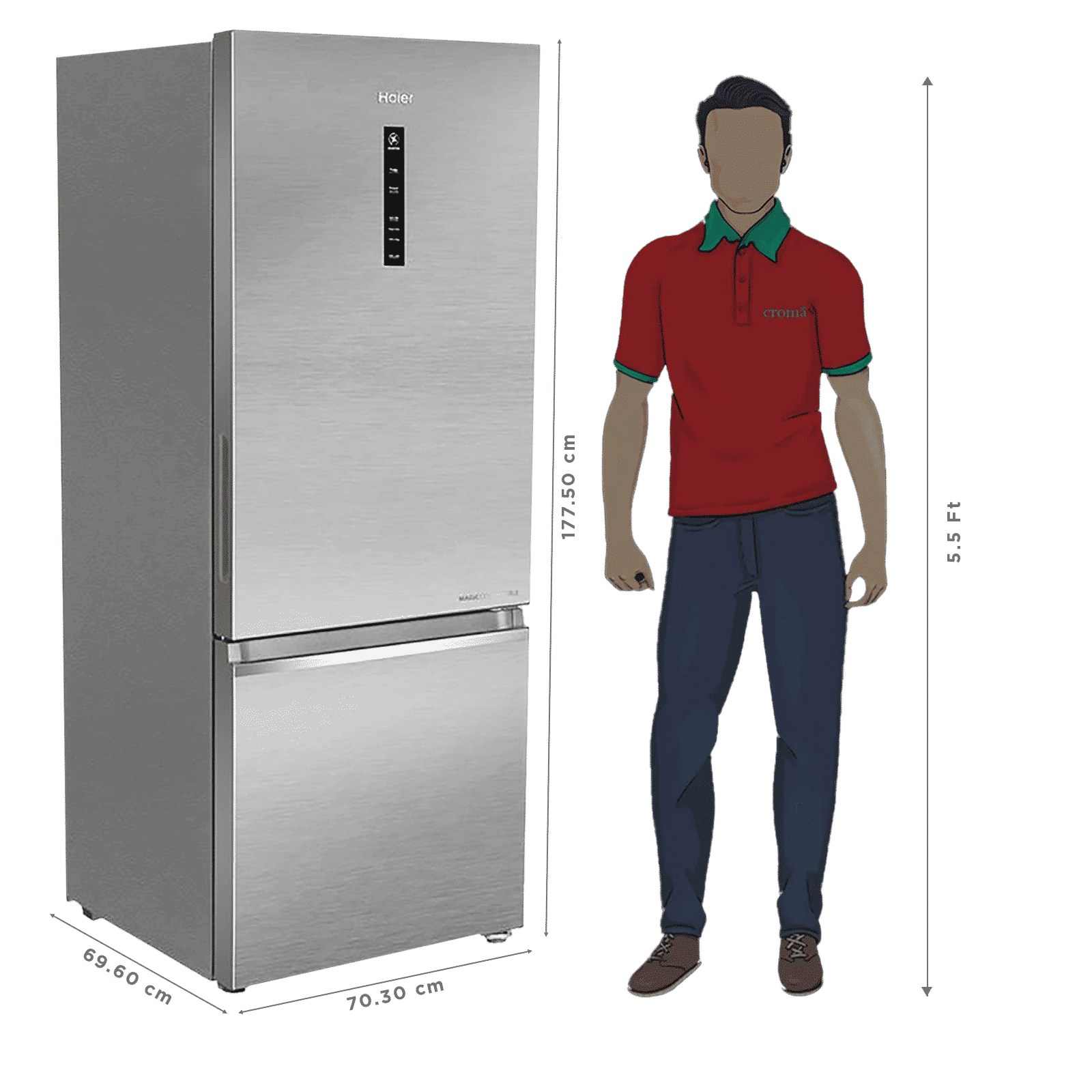 Haier 445 Litres 1 Star Frost Free Double Door Bottom Mount Convertible Refrigerator with Triple Inverter Technology (HRB-4951BISA-P, Inox Steel) (2026 Model)_3