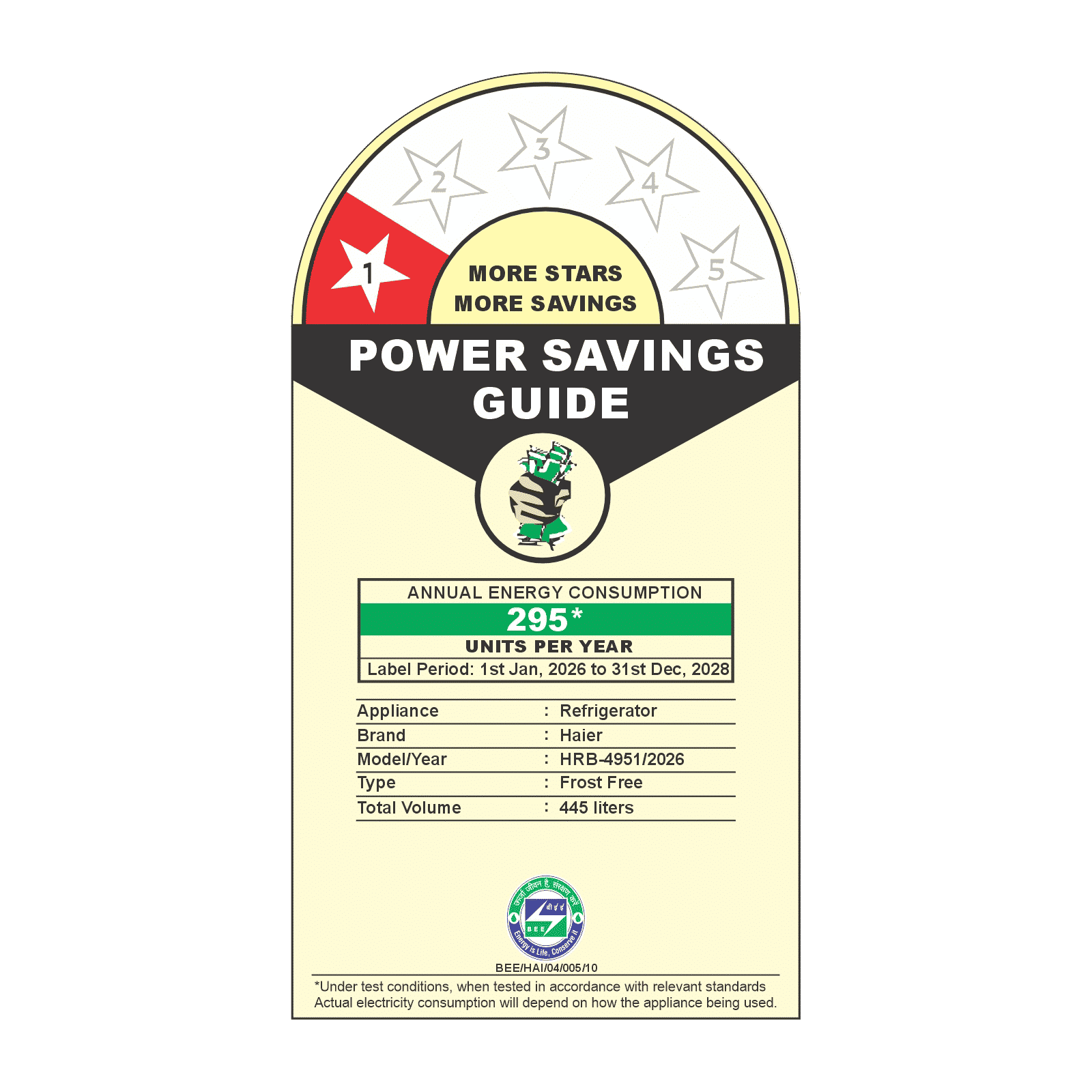 Haier 445 Litres 1 Star Frost Free Double Door Bottom Mount Convertible Refrigerator with Triple Inverter Technology (HRB-4951BISA-P, Inox Steel) (2026 Model)_2