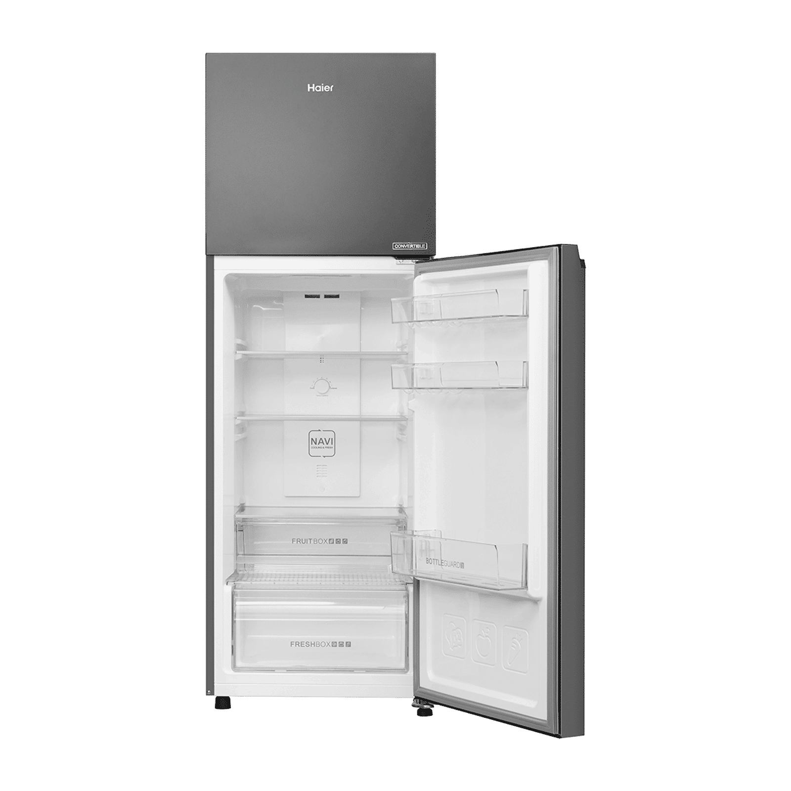 Haier 240 Litres 2 Star Frost Free Double Door Convertible Refrigerator with 200% Faster Ice Maker (HRF-2902IBGBA-P, GE Black) Haier 240 Litres 2 Star Frost Free Double Door Convertible Refrigerator with 200% Faster Ice Maker (HRF-2902IBGBA-P, GE Black)_6