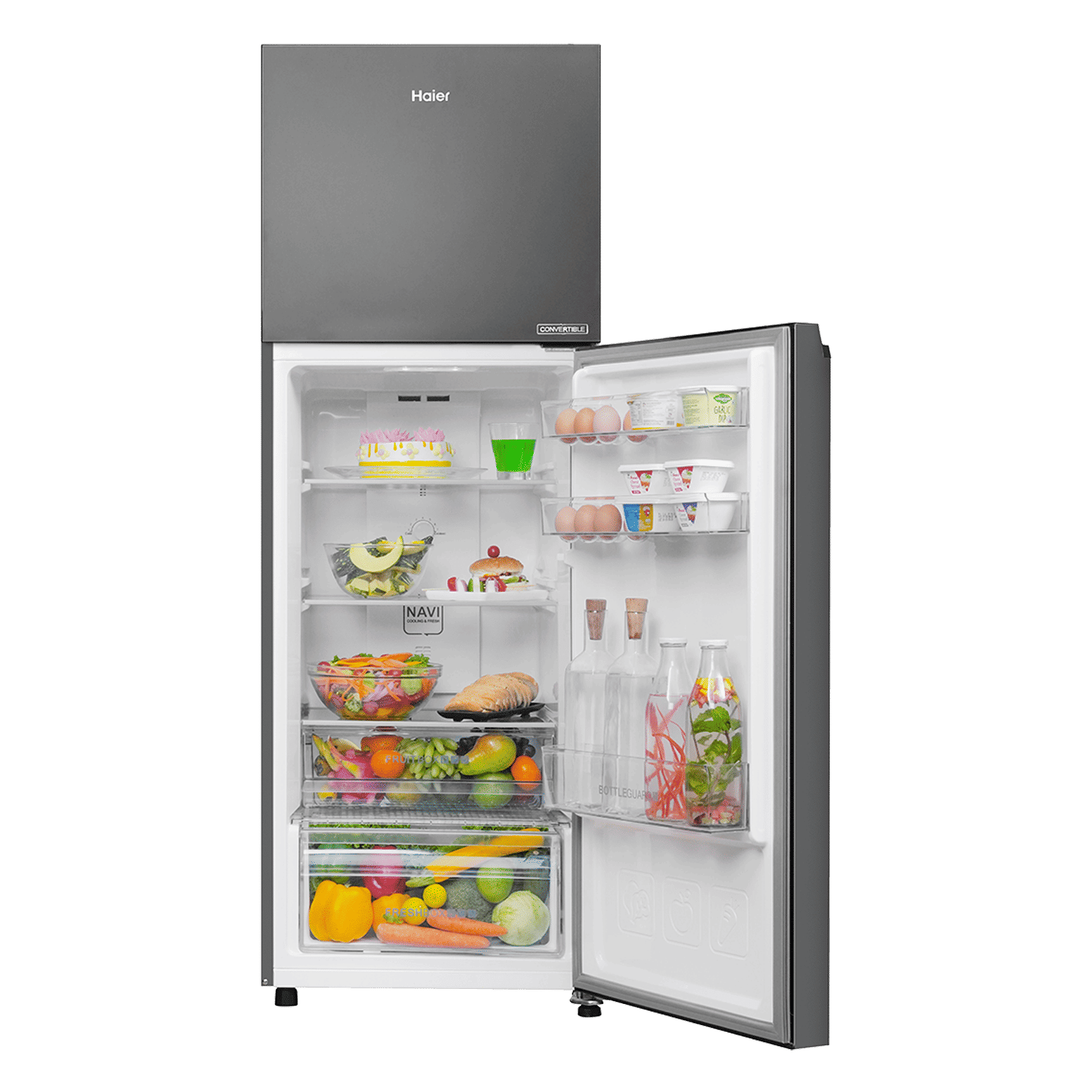 Haier 240 Litres 2 Star Frost Free Double Door Convertible Refrigerator with 200% Faster Ice Maker (HRF-2902IBGBA-P, GE Black) Haier 240 Litres 2 Star Frost Free Double Door Convertible Refrigerator with 200% Faster Ice Maker (HRF-2902IBGBA-P, GE Black)_7