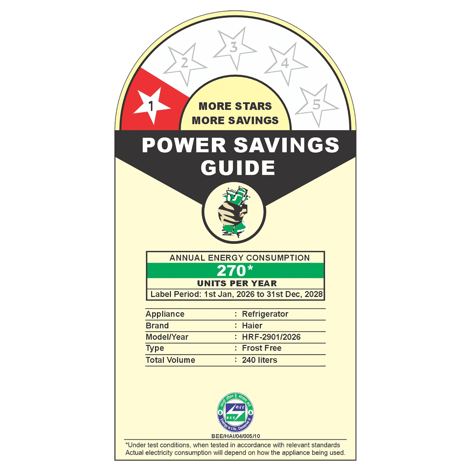 Haier 240 Litres 1 Star Frost Free Double Door Refrigerator with 200% Faster Ice Maker (HRF-2901EBSA-P, Brushline Silver)_2