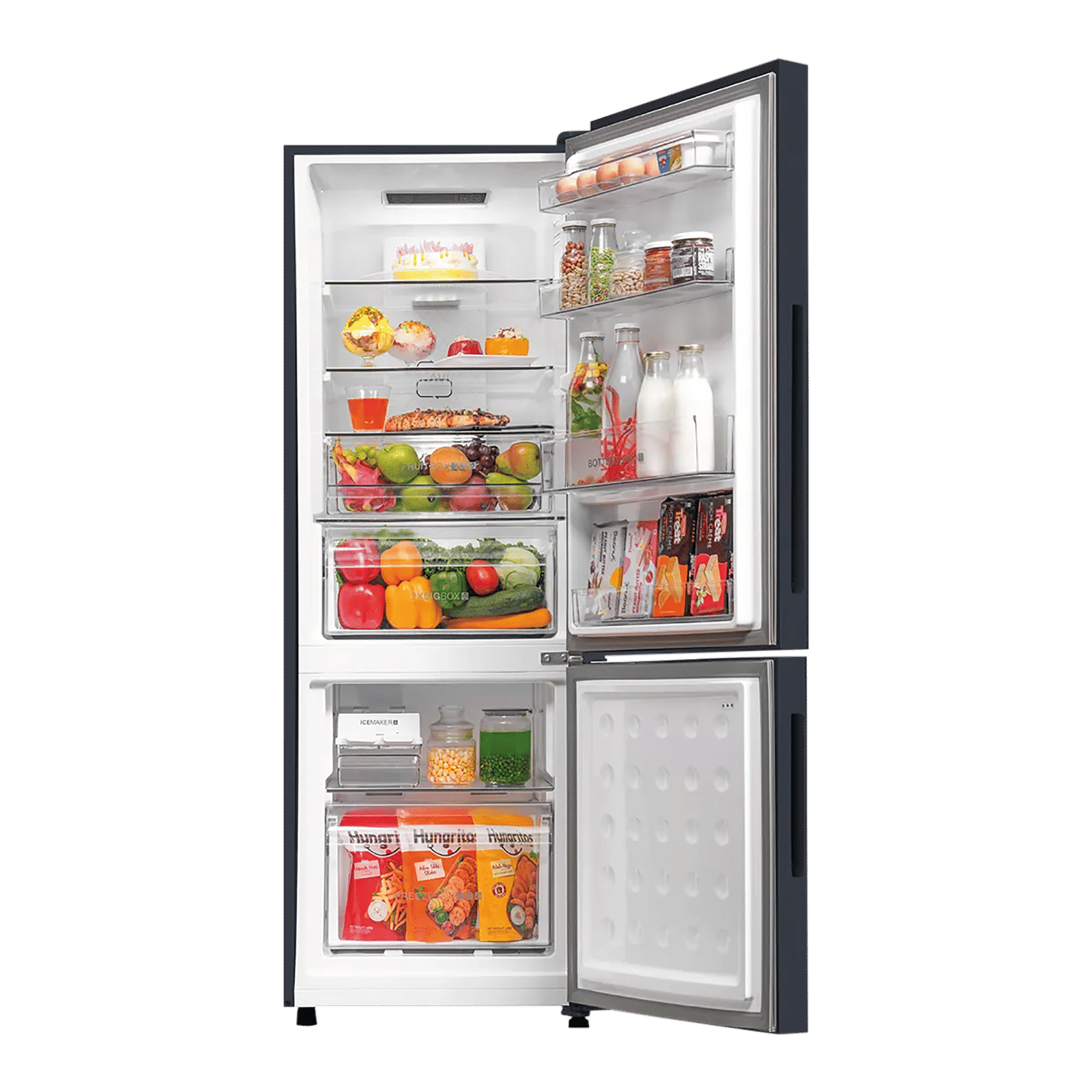 Haier 265 Litres 2 Star Frost Free Double Door Bottom Mount Convertible Refrigerator with 8-in-1 Convertible Modes (HRB-3152IBGKAP, Graphite Black)_6