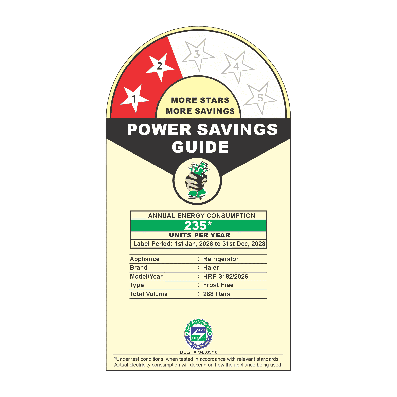 Haier 268 Litres 2 Star Frost Free Double Door Convertible Refrigerator with 200% Faster Ice Maker (HRF-3182IBNSA-P, Nickel Steel) (2026 Model) Haier 268 Litres 2 Star Frost Free Double Door Convertible Refrigerator with 200% Faster Ice Maker (HRF-3182IBNSA-P, Nickel Steel) (2026 Model)_2