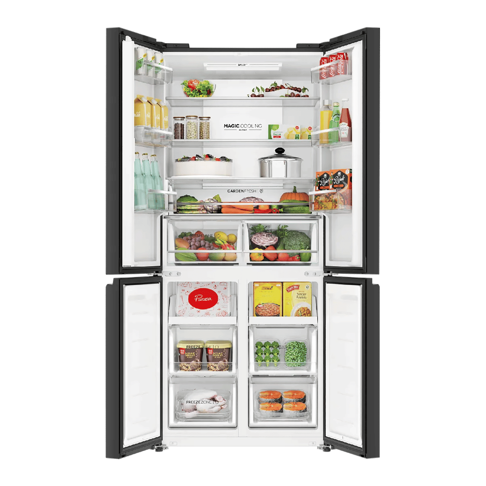 Haier Vogue Lumiere 520 Litres 3 Star Frost Free Side by Side Refrigerator with Digital Display Panel (HRB-600PW, Pearl White)_6