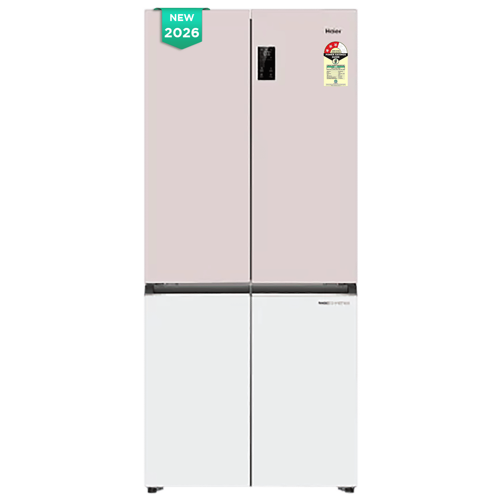 Haier Vogue Lumiere 520 Litres 3 Star Frost Free Side by Side Refrigerator with Digital Display Panel (HRB-600RW, Rosette White) (2026 Model)_1