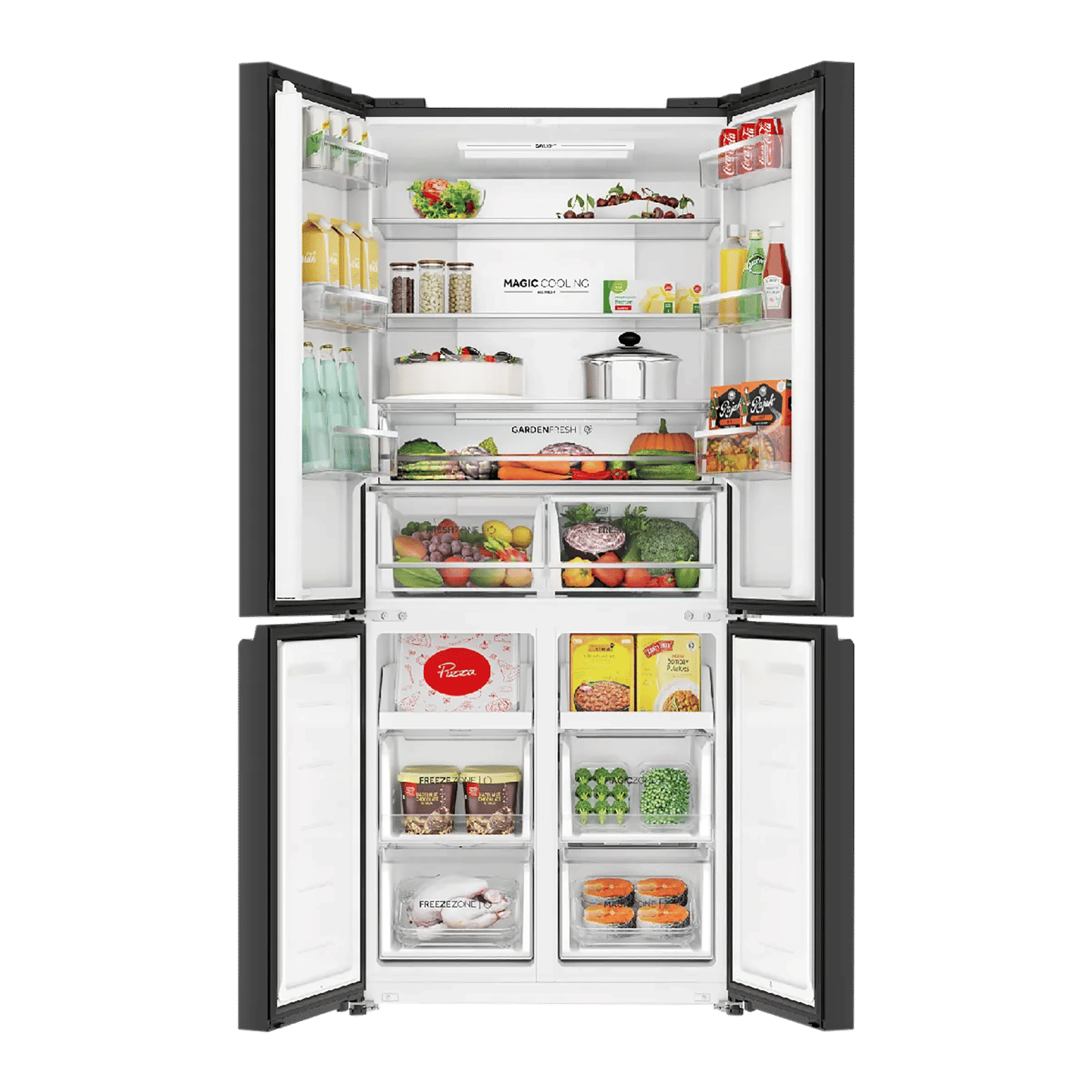 Haier Vogue Lumiere 520 Litres 3 Star Frost Free Side by Side Refrigerator with Digital Display Panel (HRB-600RW, Rosette White)_5