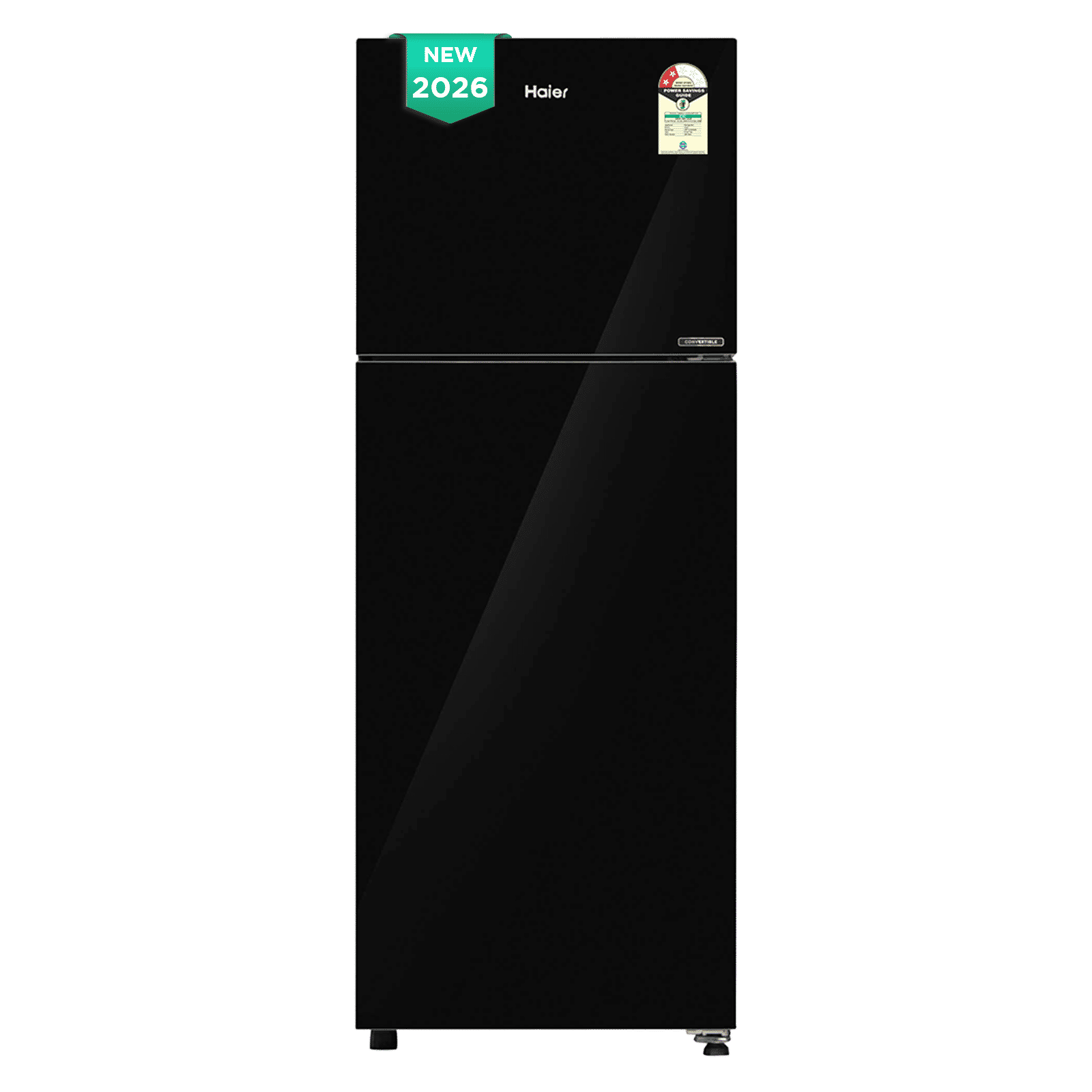 Haier 268 Litres 2 Star Frost Free Double Door Convertible Refrigerator with 200% Faster Ice Maker (HRF-3182PKGA-P, Black Glass) (2026 Model) (2026 Model)_1