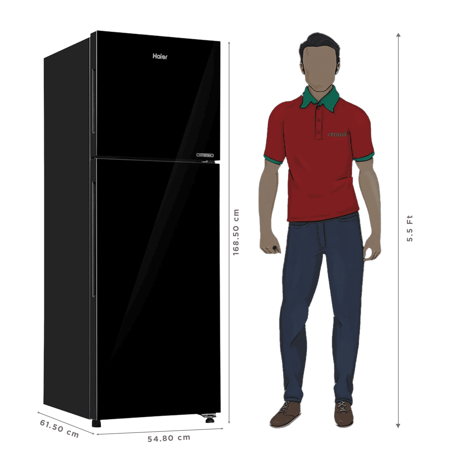 Haier 268 Litres 2 Star Frost Free Double Door Convertible Refrigerator with 200% Faster Ice Maker (HRF-3182PKGA-P, Black Glass) (2026 Model) (2026 Model) Haier 268 Litres 2 Star Frost Free Double Door Convertible Refrigerator with 200% Faster Ice Maker (HRF-3182PKGA-P, Black Glass) (2026 Model) (2026 Model)_3