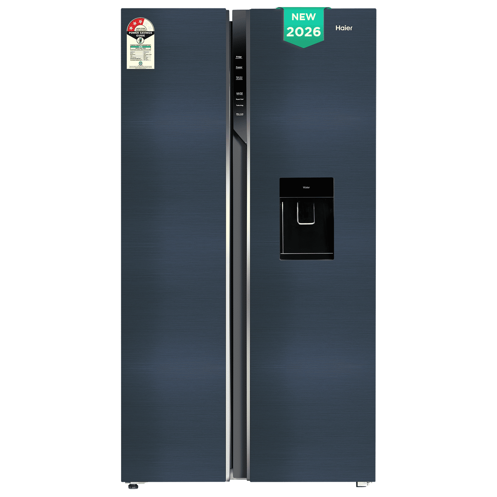 Haier 596 Litres 3 Star Frost Free Side by Side Refrigerator with Built-in Water Dispenser (HRS-682WUSU1, Ultramarine Steel) (2026 Model)_1