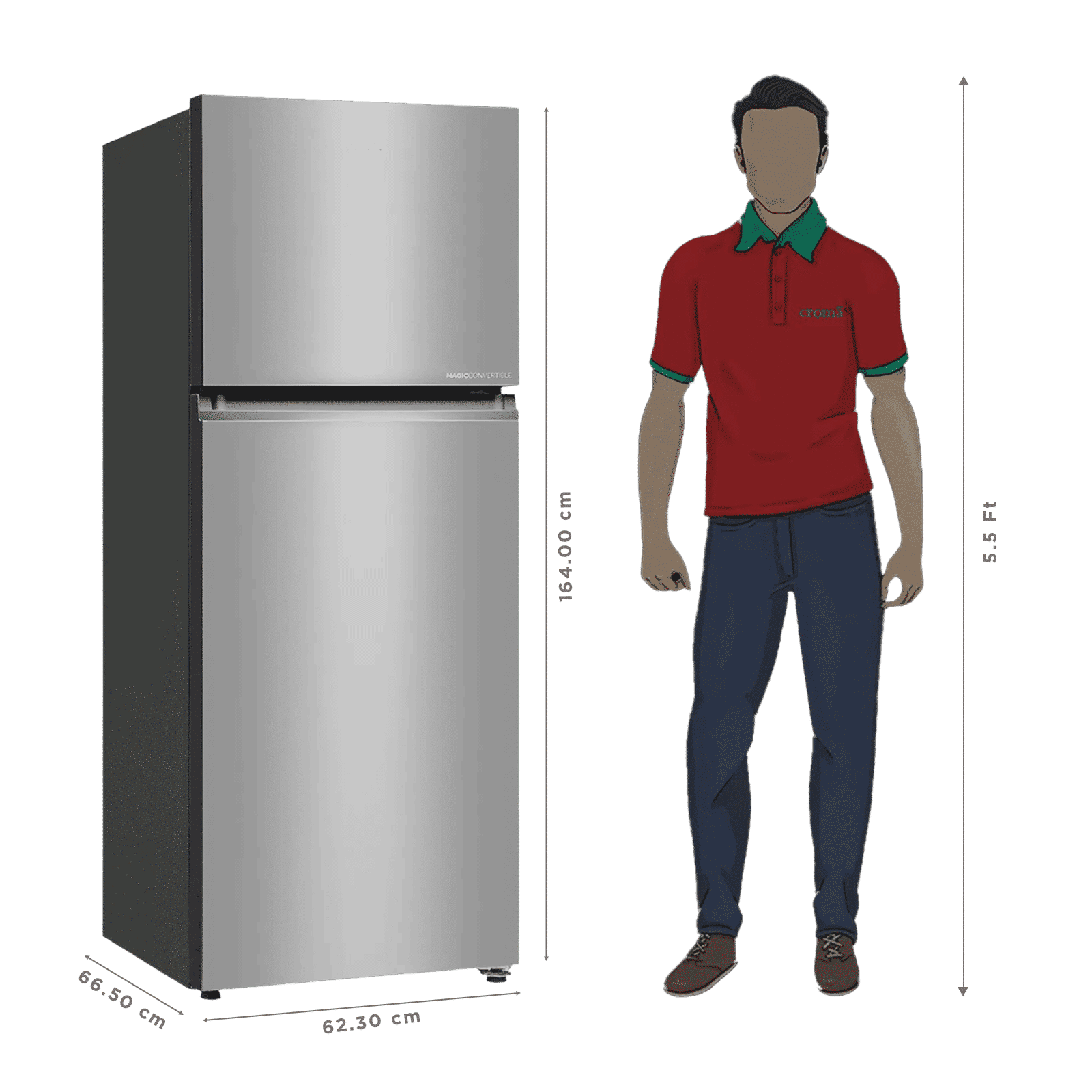 Haier 328 Litres 2 Star Frost Free Double Door Convertible Refrigerator with Triple Inverter Technology (HRF-3782BNSA-P, Nickel Steel) (2026 Model) (2026 Model)_3