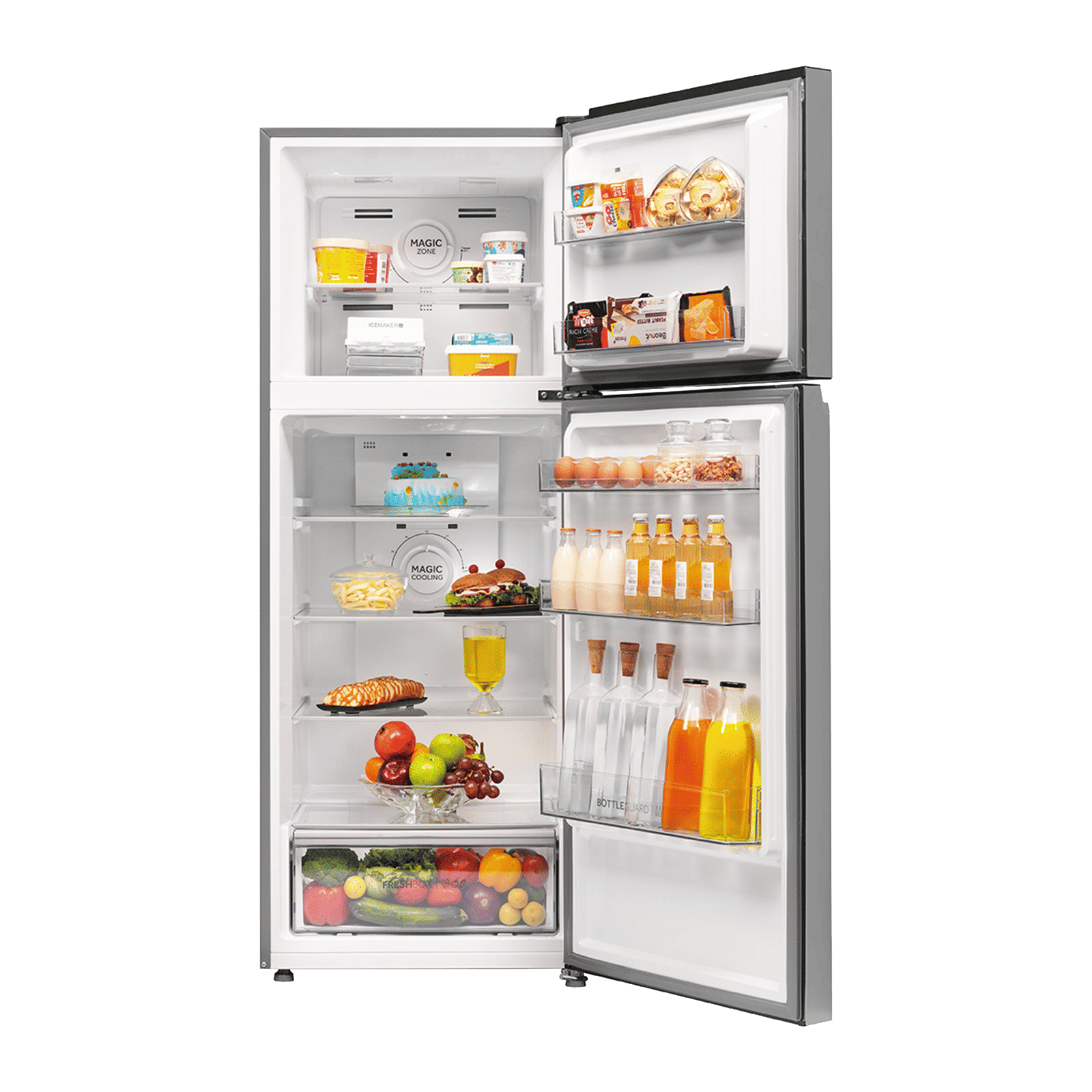 Haier 328 Litres 2 Star Frost Free Double Door Convertible Refrigerator with Triple Inverter Technology (HRF-3782BNSA-P, Nickel Steel)_6
