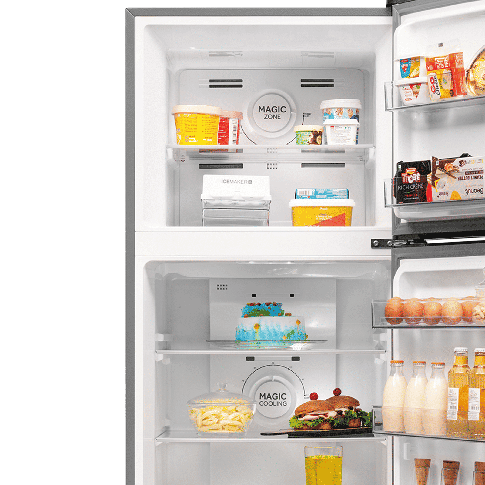 Haier 328 Litres 2 Star Frost Free Double Door Convertible Refrigerator with Triple Inverter Technology (HRF-3782BNSA-P, Nickel Steel)_7