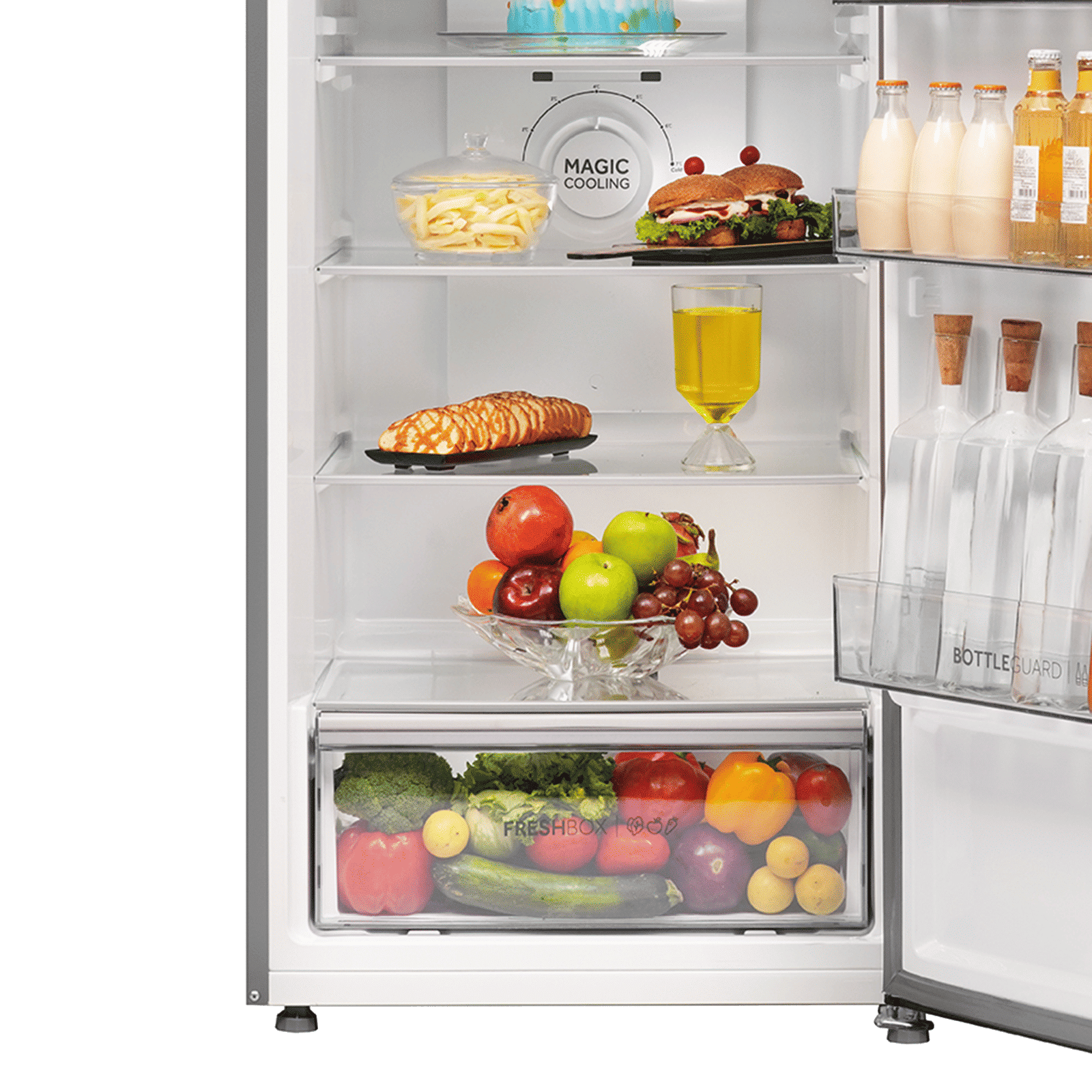 Haier 328 Litres 2 Star Frost Free Double Door Convertible Refrigerator with Triple Inverter Technology (HRF-3782BNSA-P, Nickel Steel)_8