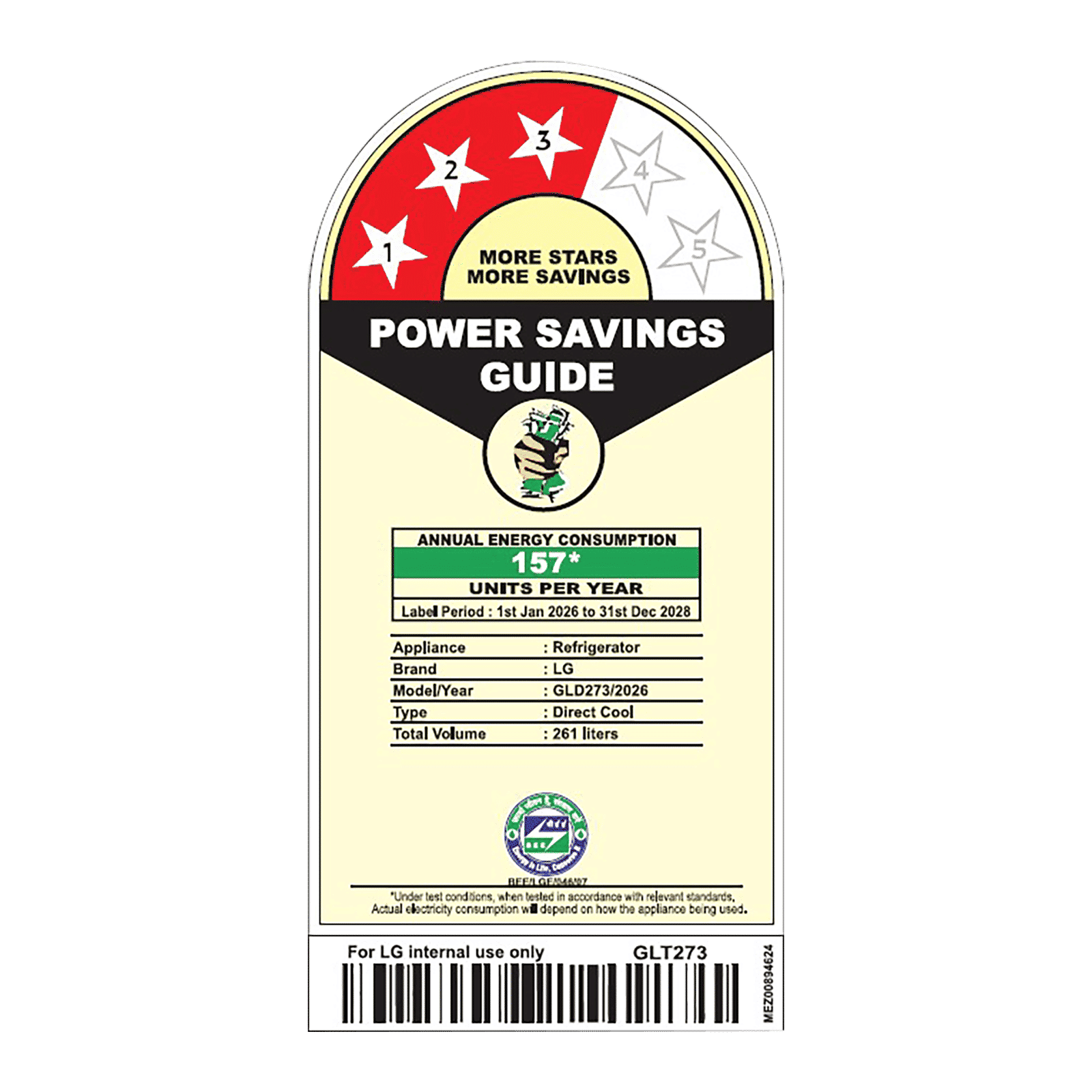 LG 261 Litres 3 Star Direct Cool Single Door Refrigerator with Auto Smart Connect (GLD2736YBPZ, Shiny Steel)_2