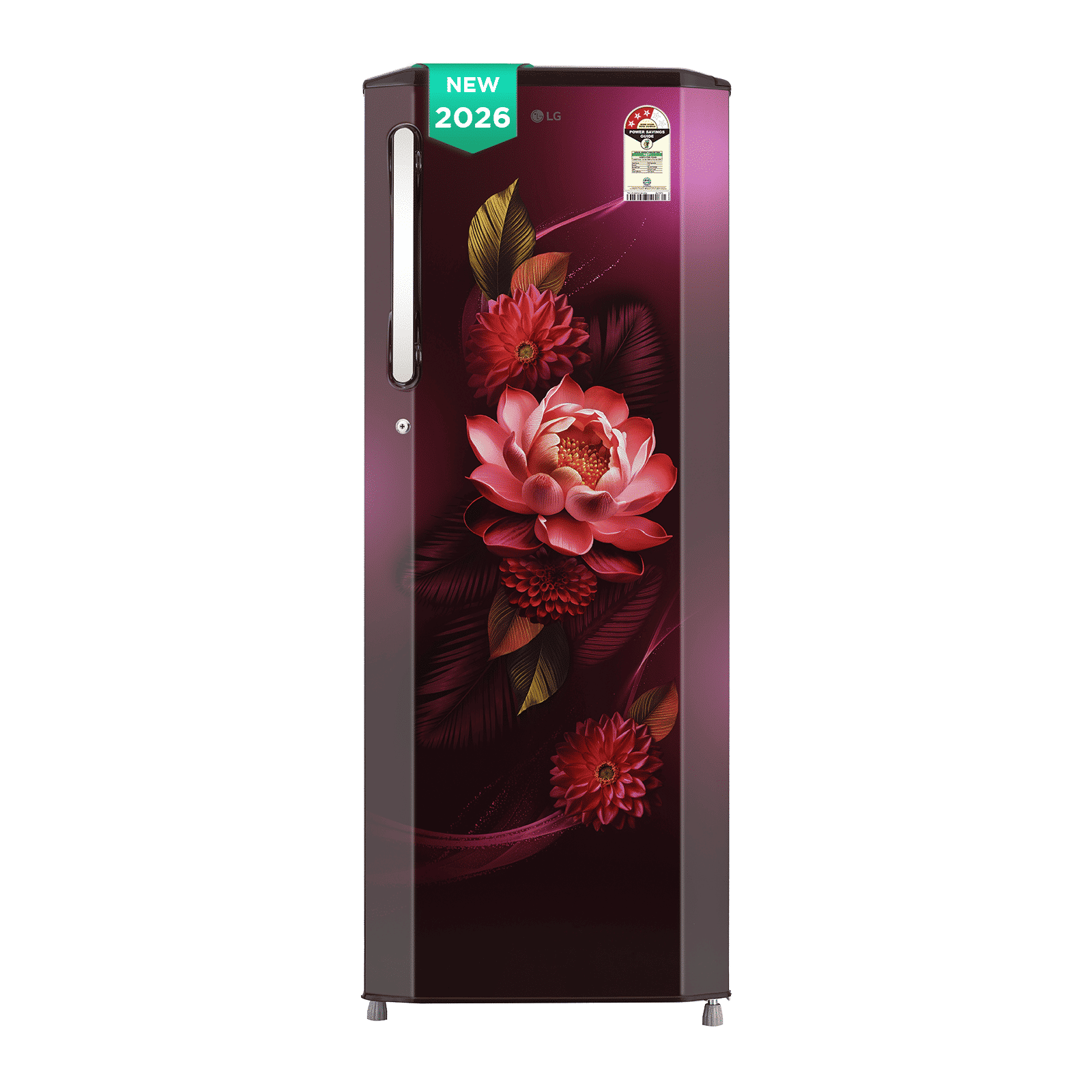 LG 261 Litres 3 Star Direct Cool Single Door Refrigerator with Auto Smart Connect (GLD2736YBRW, Red Water Lily) (2026 Model)_1
