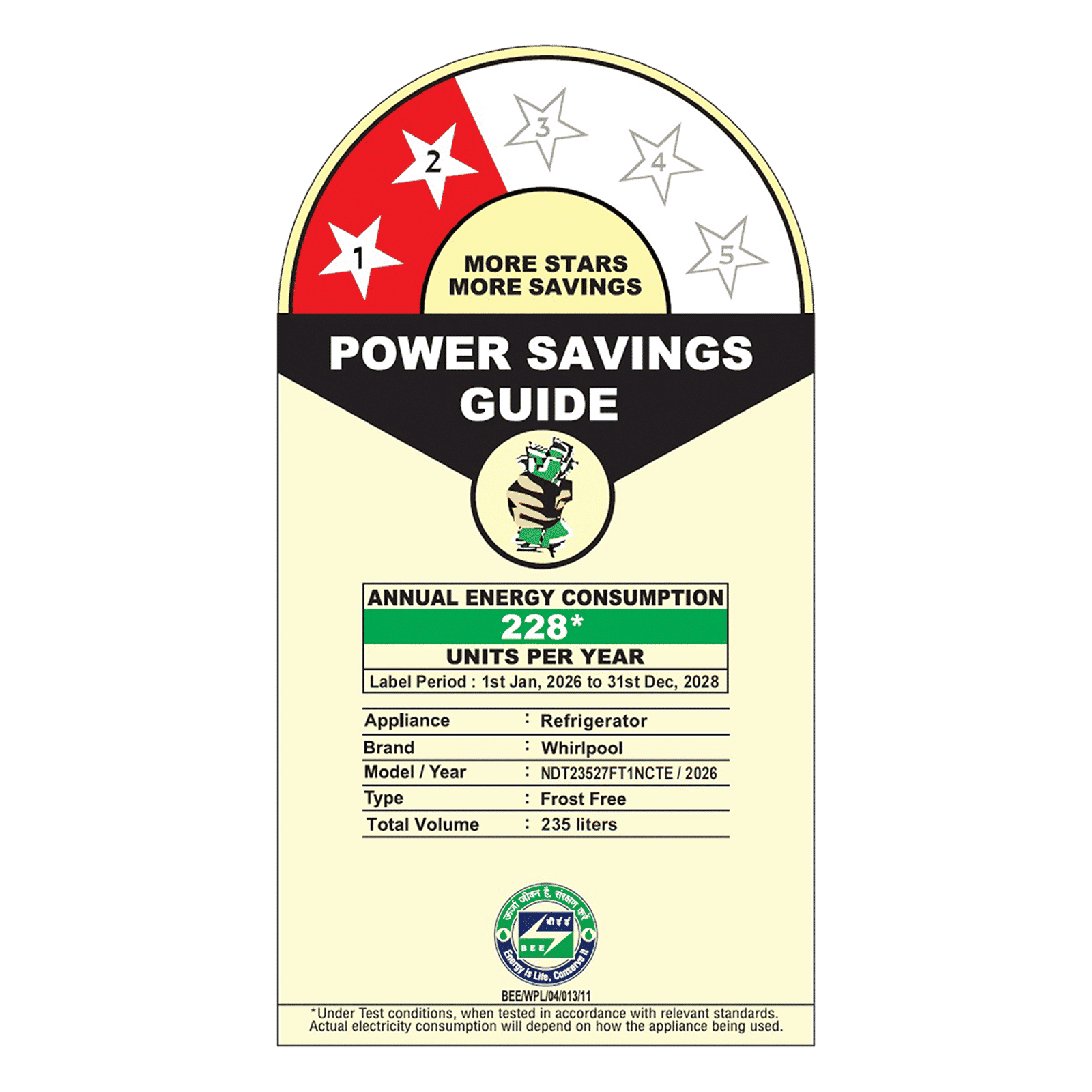 Whirlpool Neofresh 235 Litres 2 Star Frost Free Double Door Refrigerator with 6th Sense Technology (22315, Silver) (2026 Model)_2