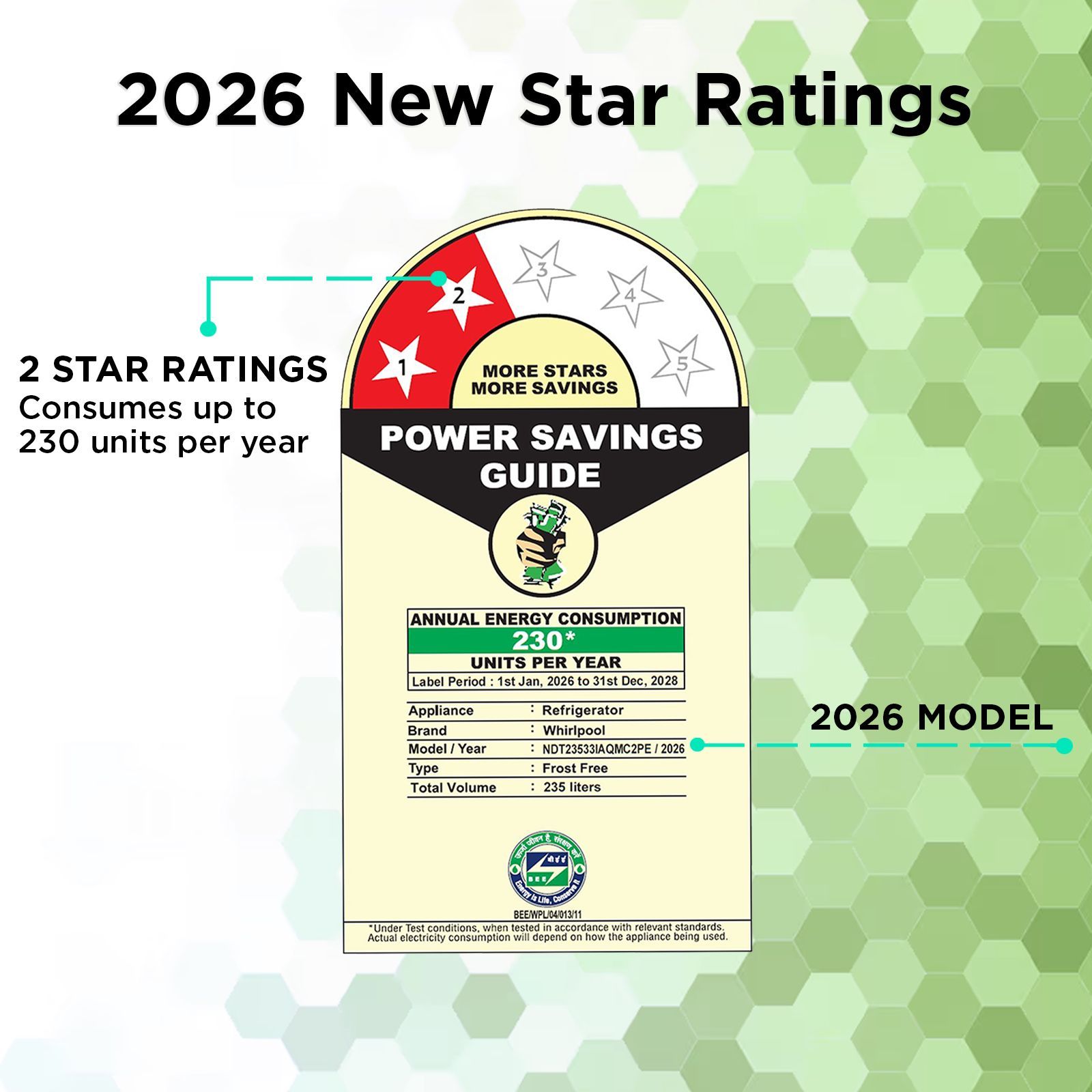 Whirlpool Intellifresh Pro 235 Litres 2 Star Frost Free Double Door Convertible Refrigerator with Stabilizer Free Operation (22344, Silver) (2026 Model)_2