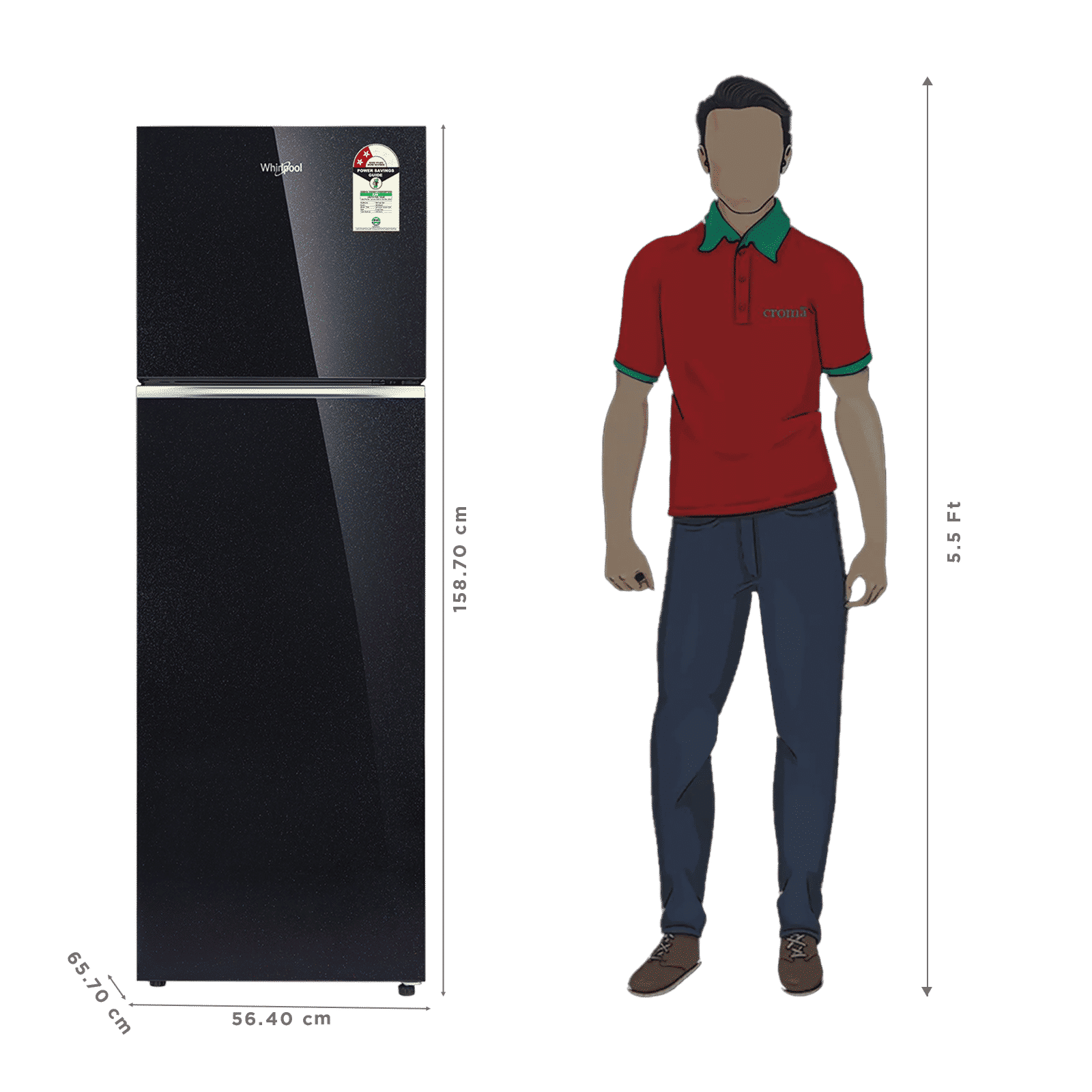 Whirlpool Neofresh 235 Litres 2 Star Frost Free Double Door Refrigerator with 6th Sense Technology (22328, Black) Whirlpool Neofresh 235 Litres 2 Star Frost Free Double Door Refrigerator with 6th Sense Technology (22328, Black)_3