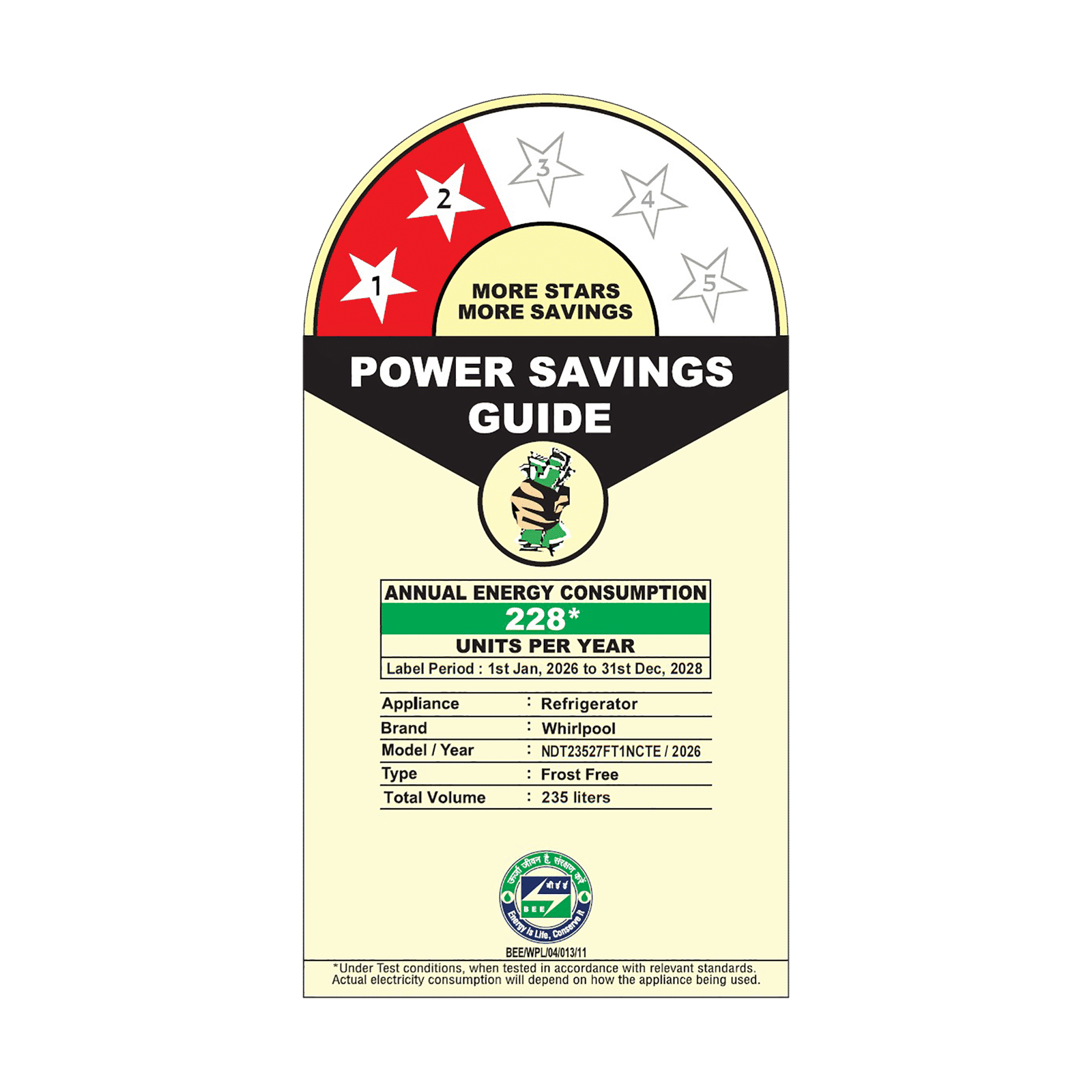 Whirlpool Neofresh 235 Litres 2 Star Frost Free Double Door Refrigerator with 6th Sense Technology (22328, Black)_2