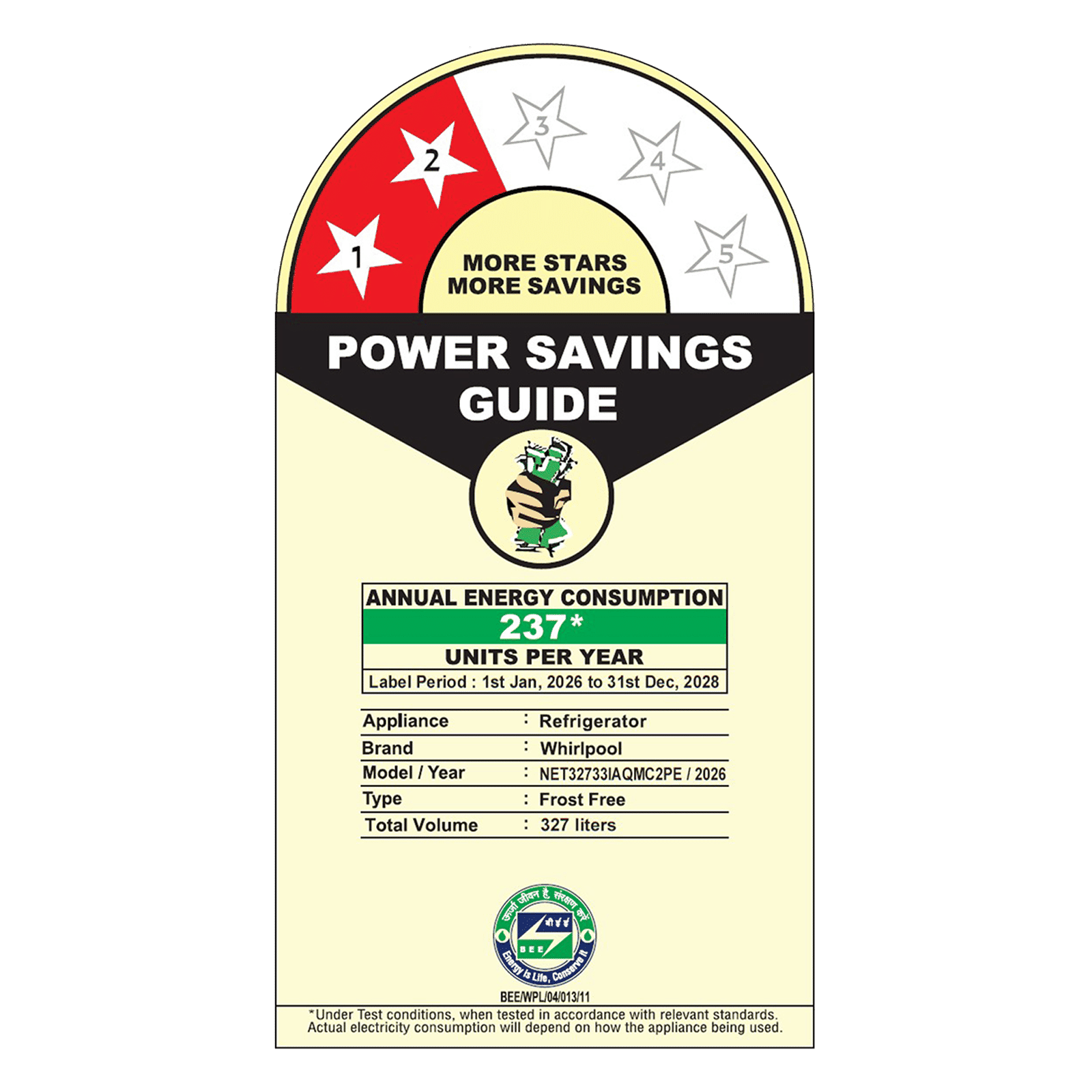 Whirlpool Intellifresh Pro 327 Litres 2 Star Frost Free Double Door Convertible Refrigerator with 6th Sense Deep Freeze Technology (22424, Silver) (2026 Model) Whirlpool Intellifresh Pro 327 Litres 2 Star Frost Free Double Door Convertible Refrigerator with 6th Sense Deep Freeze Technology (22424, Silver) (2026 Model)_2